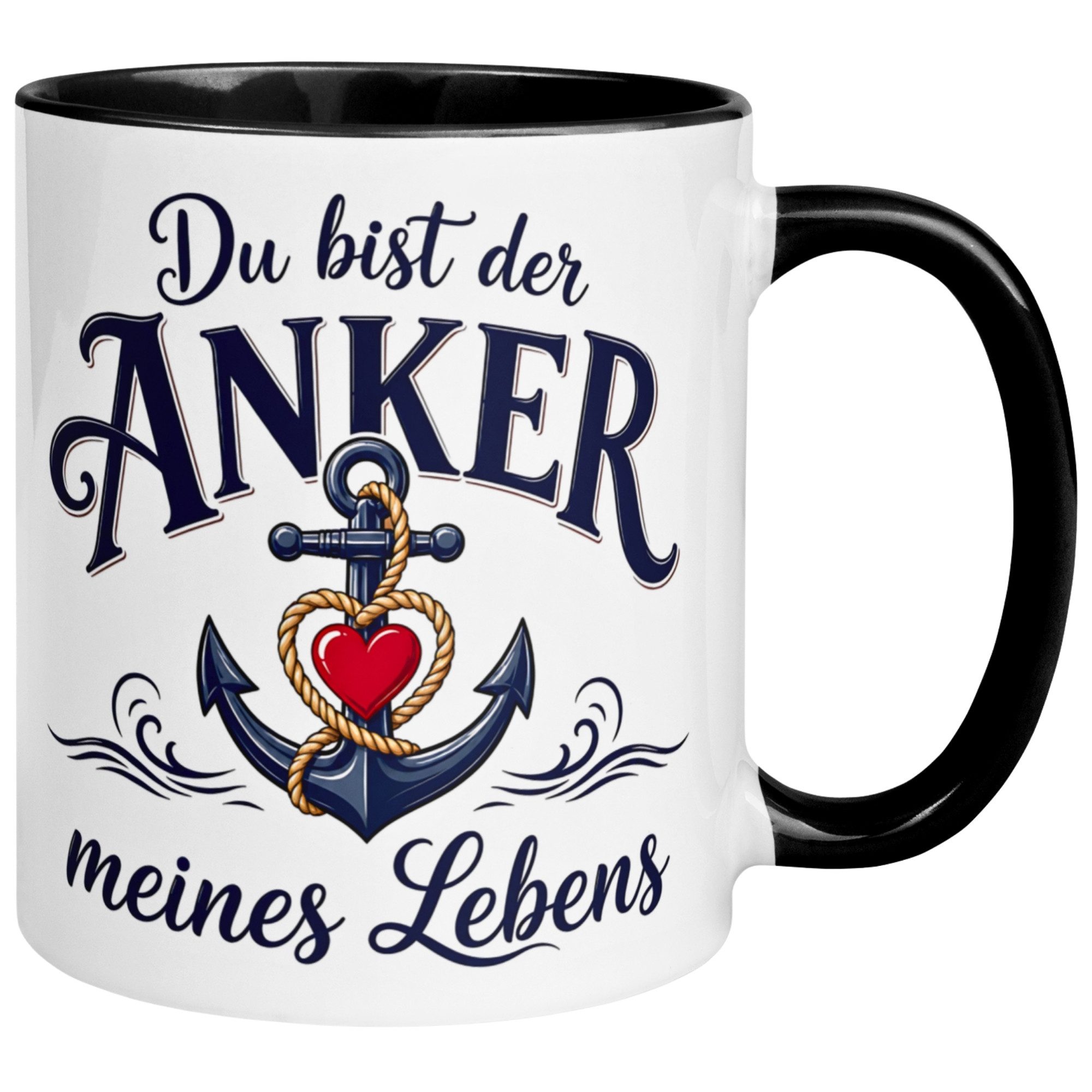 Momentals Tasse Liebe – „Anker meines Lebens“ – Ich liebe Dich Geschenk Partner, Gratis Versand · Links-&Rechtshänder · Spülmaschinenfest