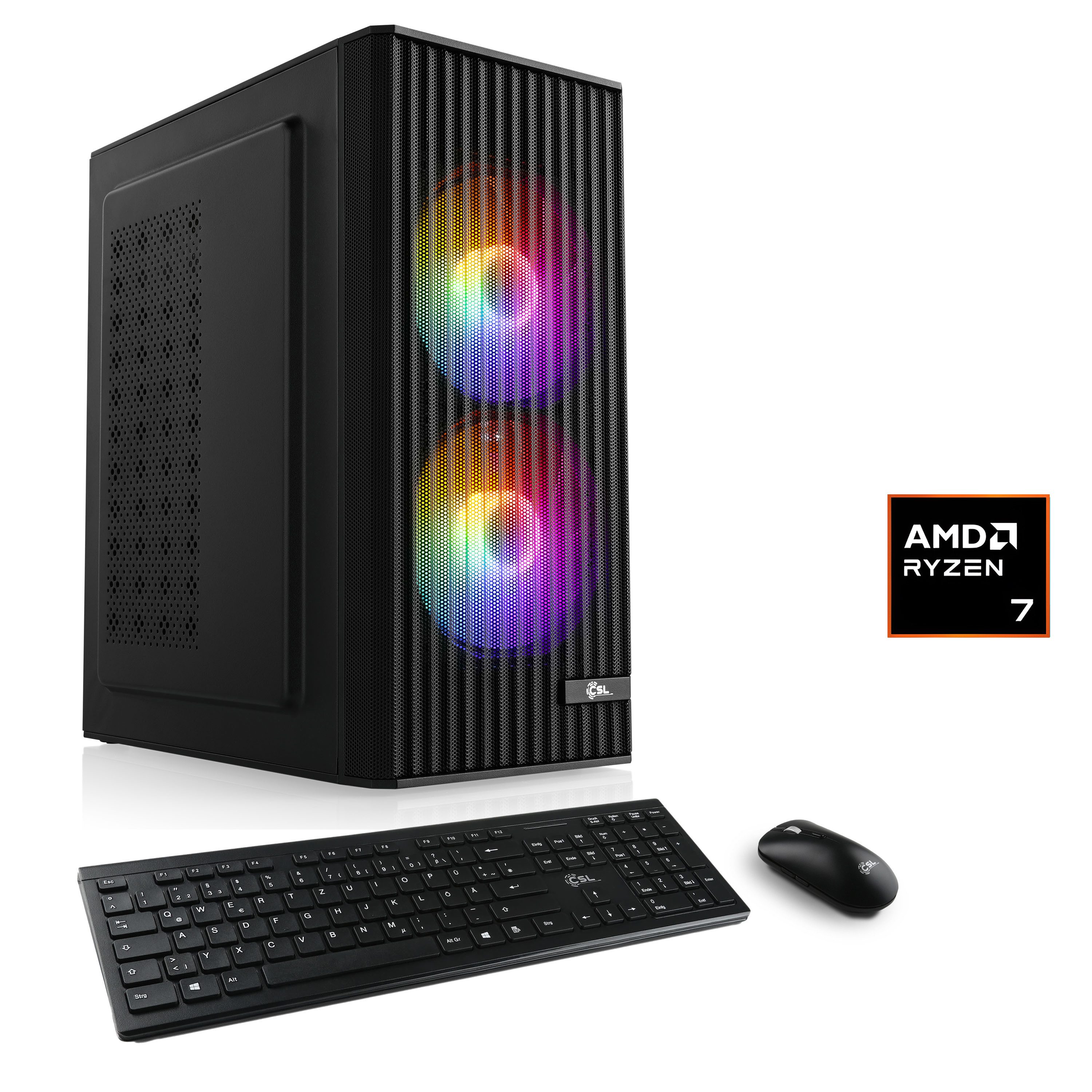 CSL Spectrum V28126 PC (AMD Ryzen 7 9700X, GeForce RTX 4060, 16 GB RAM, 1000 GB SSD, Luftkühlung)