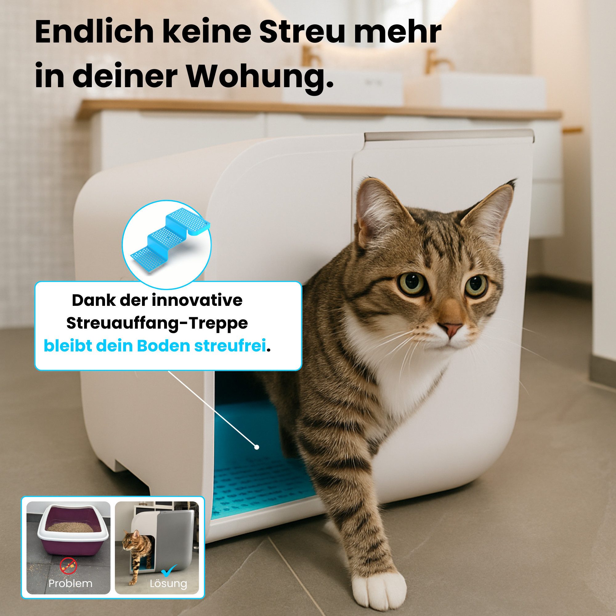 elly&bruce Katzentoilette, innovative Katzentoilette "Cloou", XL Katzenklo günstig online kaufen