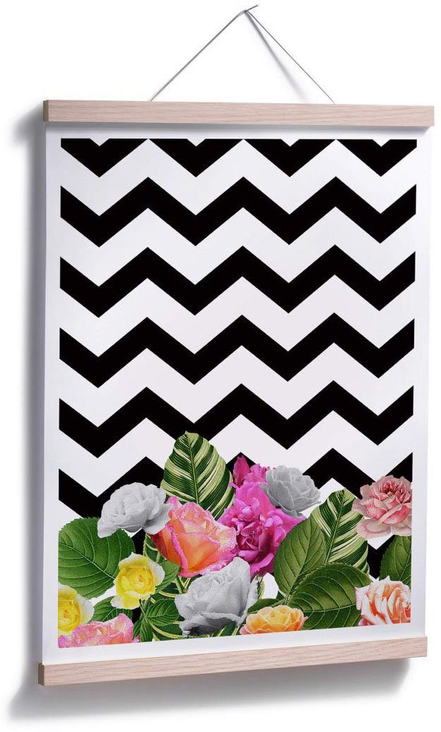 (1 Chevron Floral, St) Wall-Art Poster Schriftzug