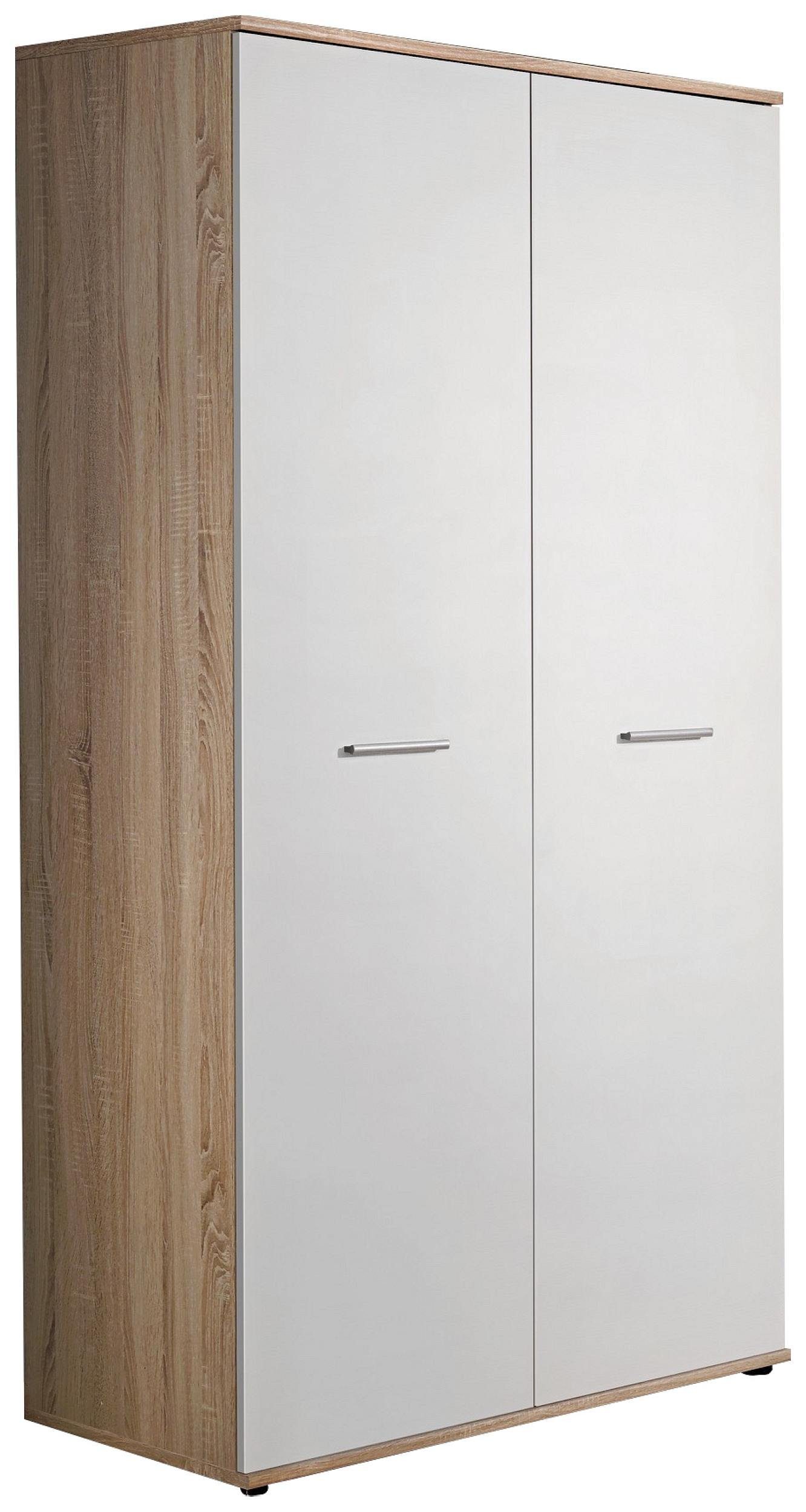 Sonoma Drehtürenschrank 2D in viel (Kleiderschrank, aus Dino Stylefy Eiche, Europa Modern, Holzwerkstoff, made Stauraum, mit Design Schrank) Weiß