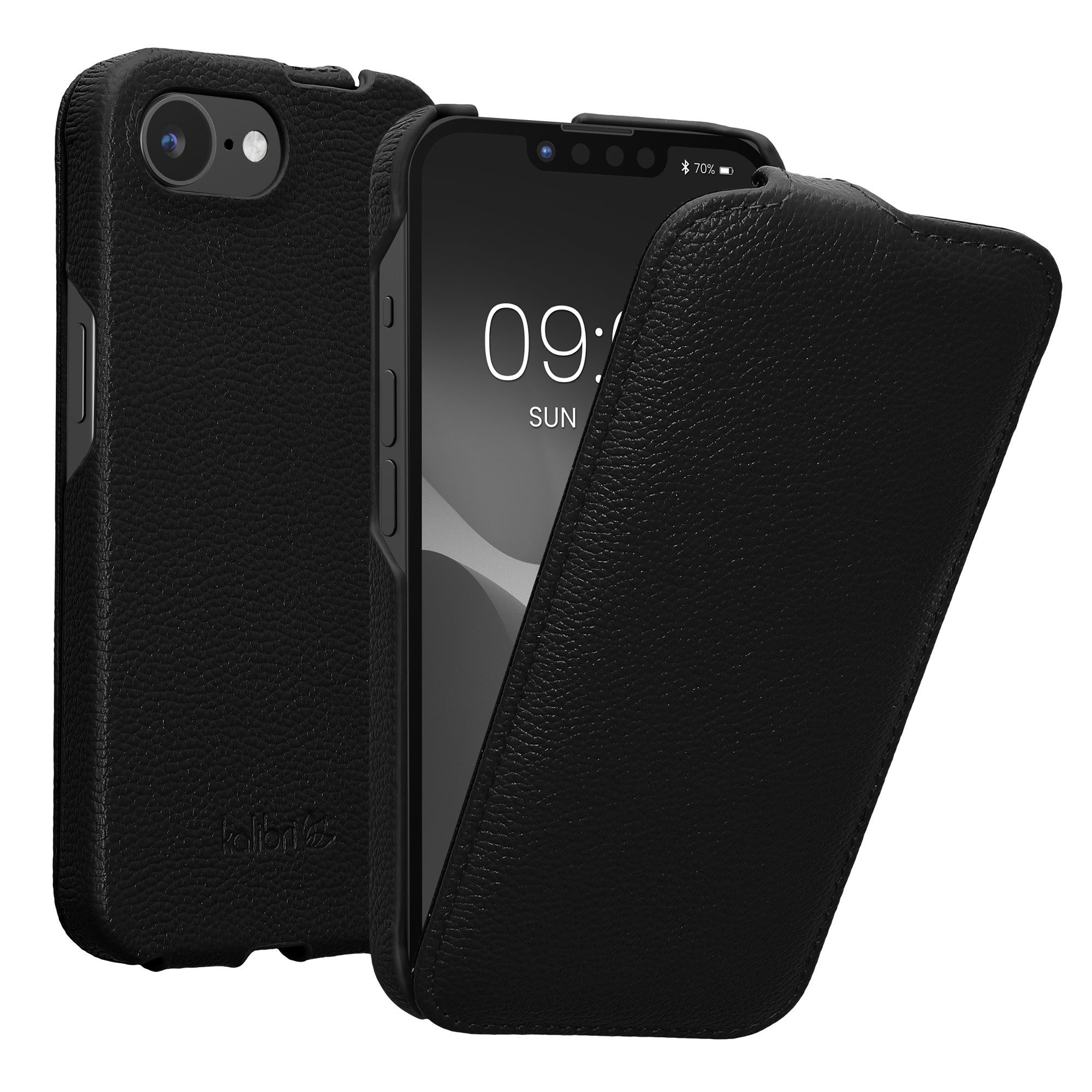kalibri Etui Flip-Hülle Ultra Slim Tasche für Apple iPhone 16e, Leder Schutzhülle Case