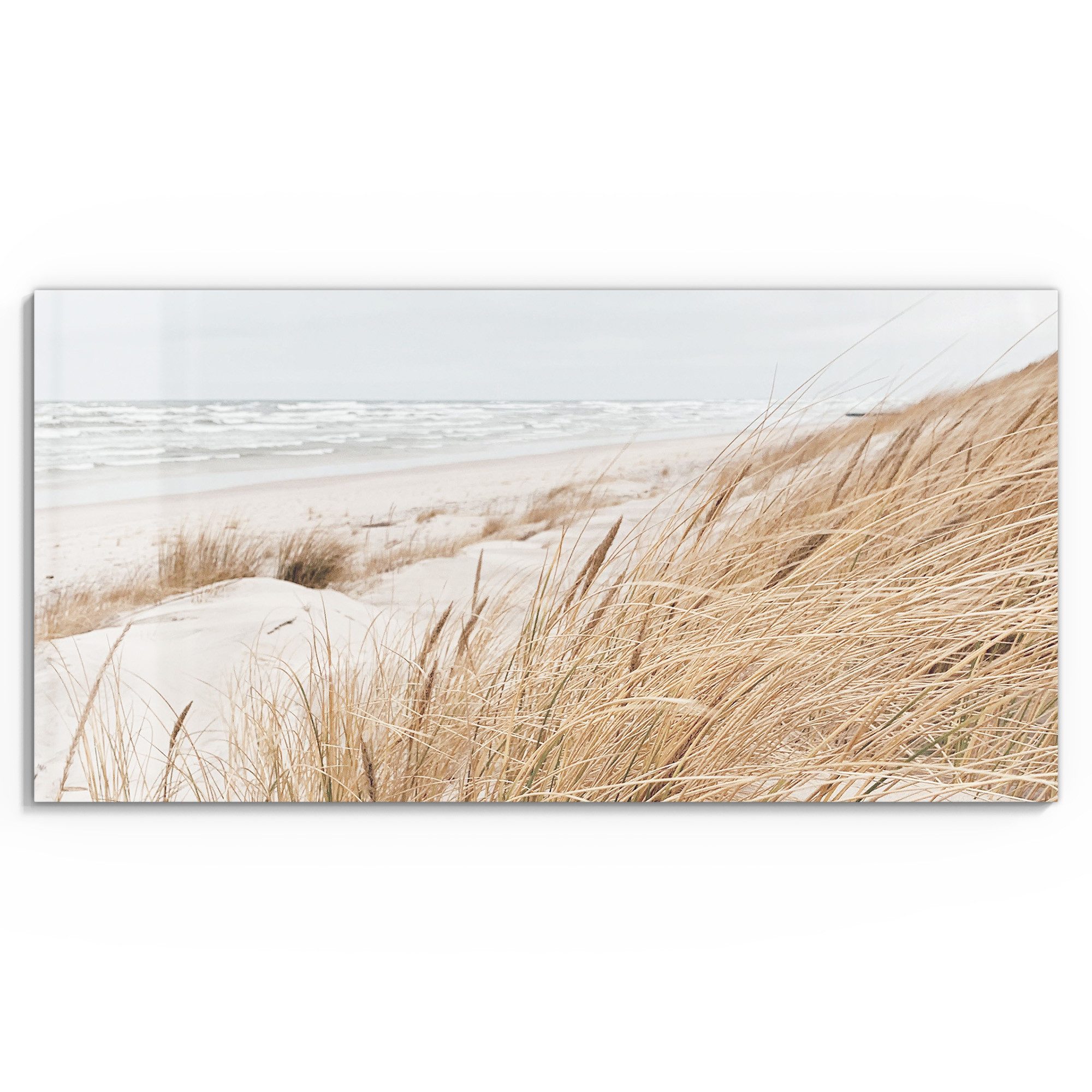 DEQORI Glasbild 'Winterstrand Stille', 'Winterstrand Stille', günstig online kaufen