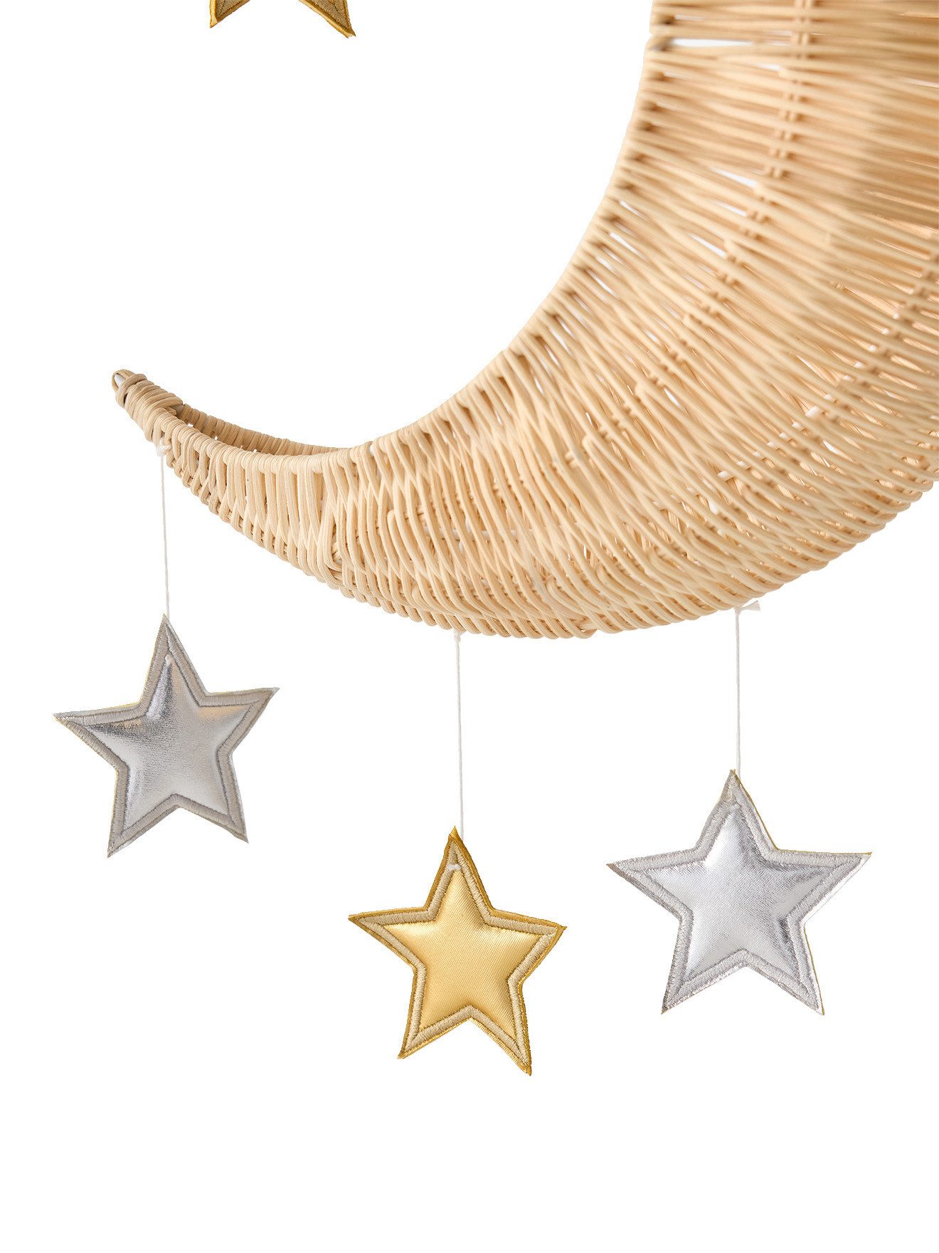 vertbaudet Lampenschirm Kinderzimmer Lampenschirm MOND aus Rattan, Befestigungsset separat erhältlich