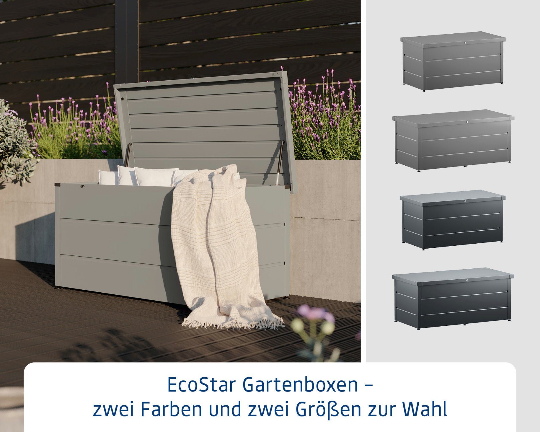 Hörmann Ecostar / grau Gartenbox Kissenbox, / l Gerätebox 500