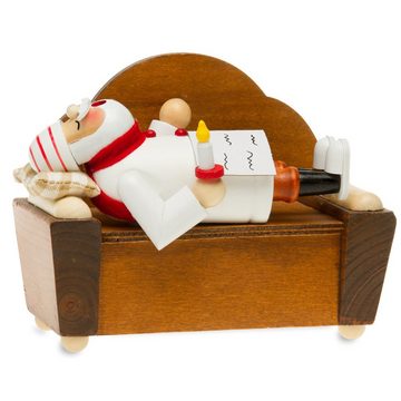 SIKORA Weihnachtsfigur SIKORA RM-A-SOFA schlafendes Holz Räuchermännchen auf dem Sofa - 3 Modelle