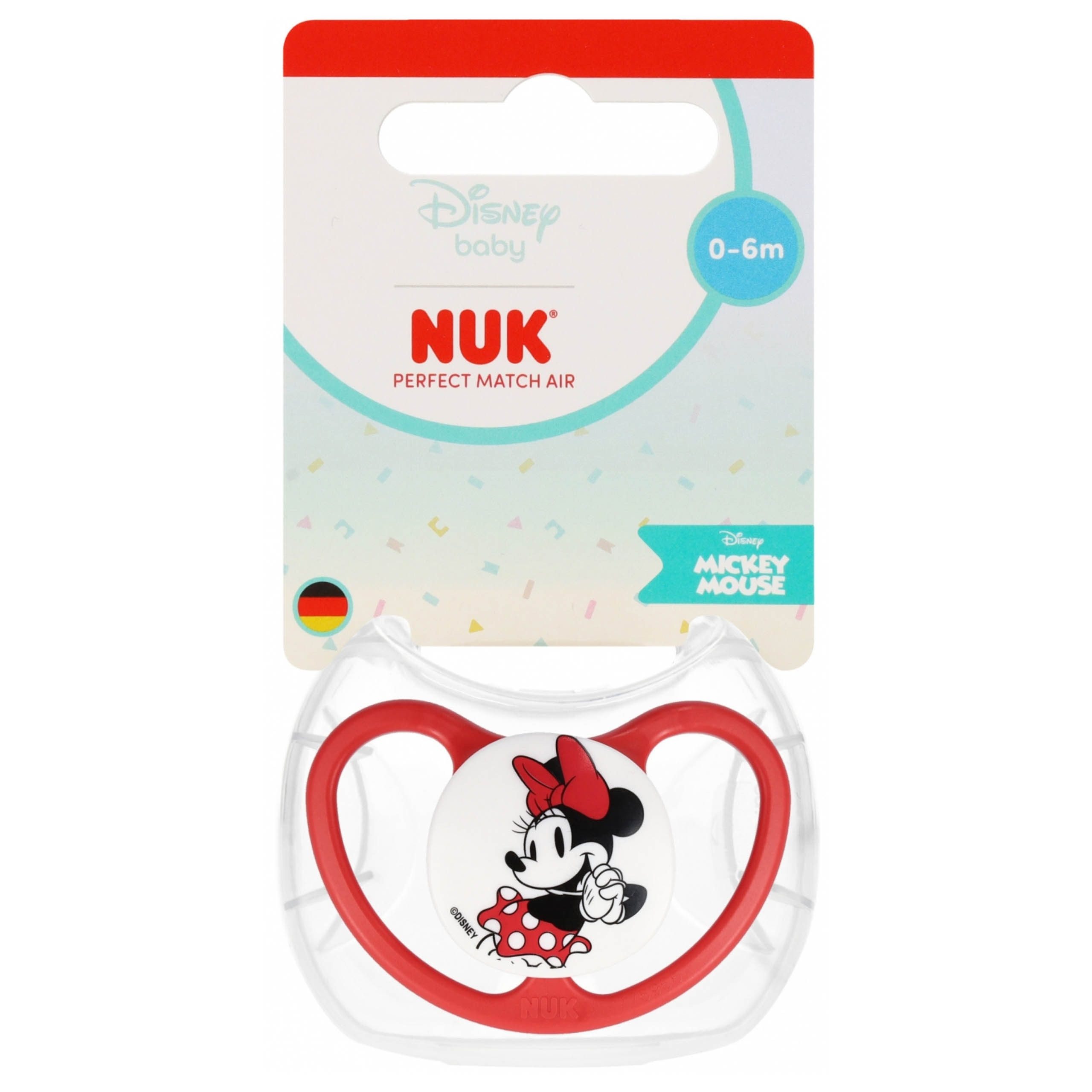 NUK Schnuller NUK Minnie Mouse Schnuller Silikon 0–6 Monate mit Etui
