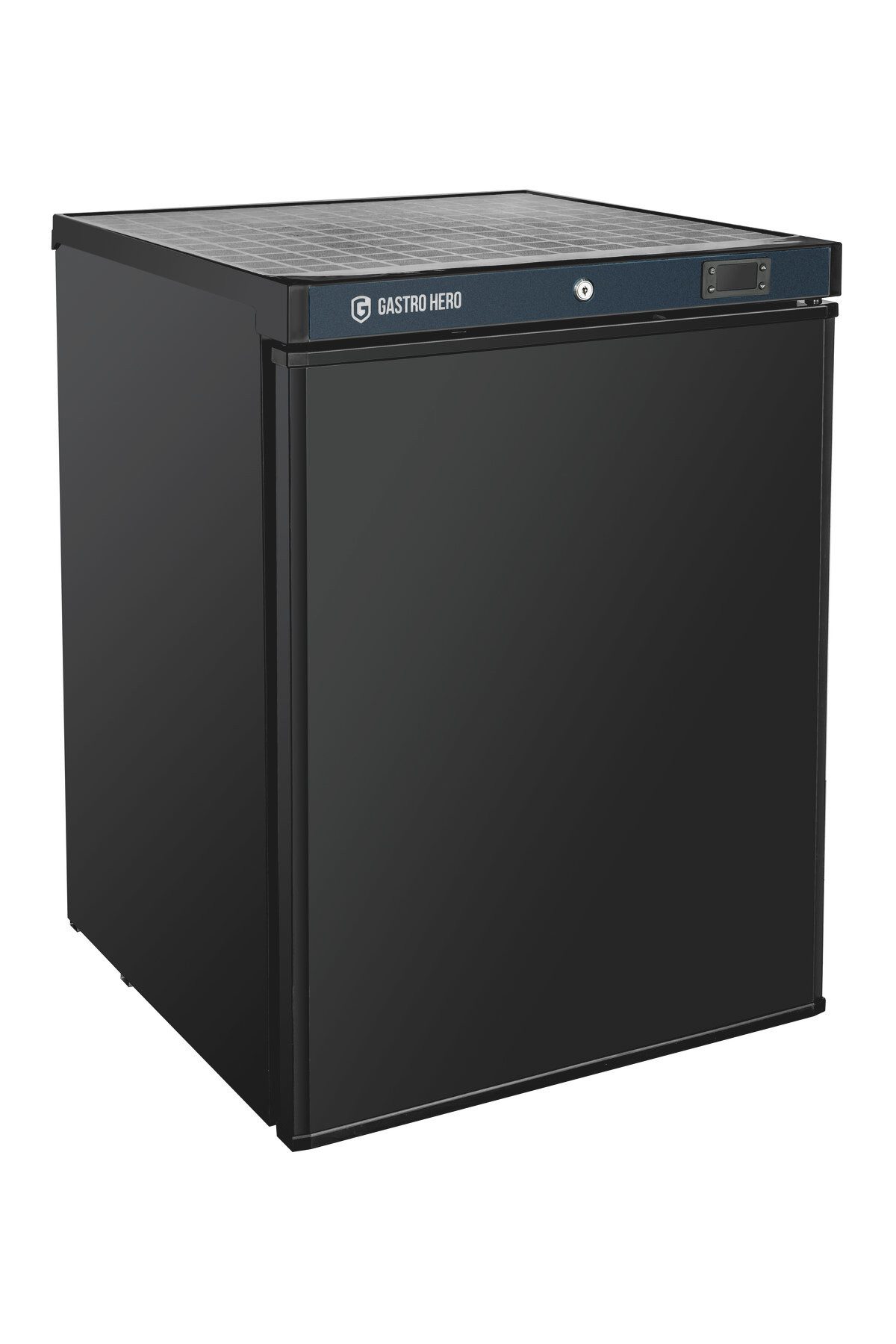GastroHero Vollraumkühlschrank Lagerkühlschrank ECO 200 Schwarz 129 Liter Umluftkühlung LKSE200B, 83.5 cm hoch, 60 cm breit, platzsparende Kühllösung für Bars, Cafés und Profiküchen