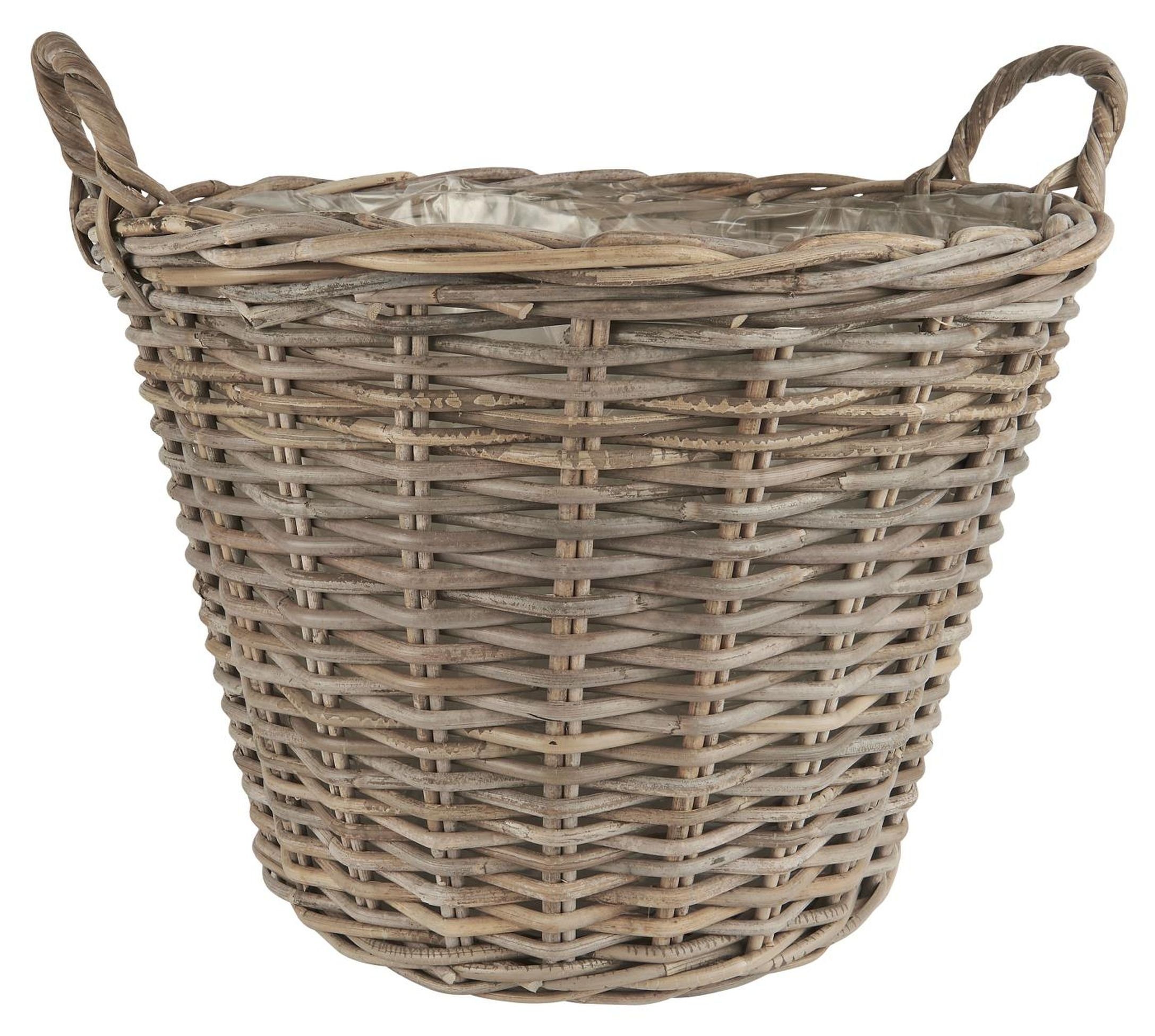 Ib Laursen Pflanzkübel Pflanzkorb Pflanzkübel Übertopf Blumentopf Rattan mit Innenfolie