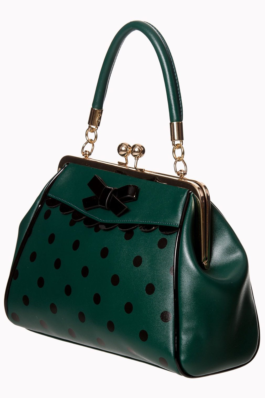 Banned Handtasche Crazy Little Thing Grün, Vintage Look Zierschleife