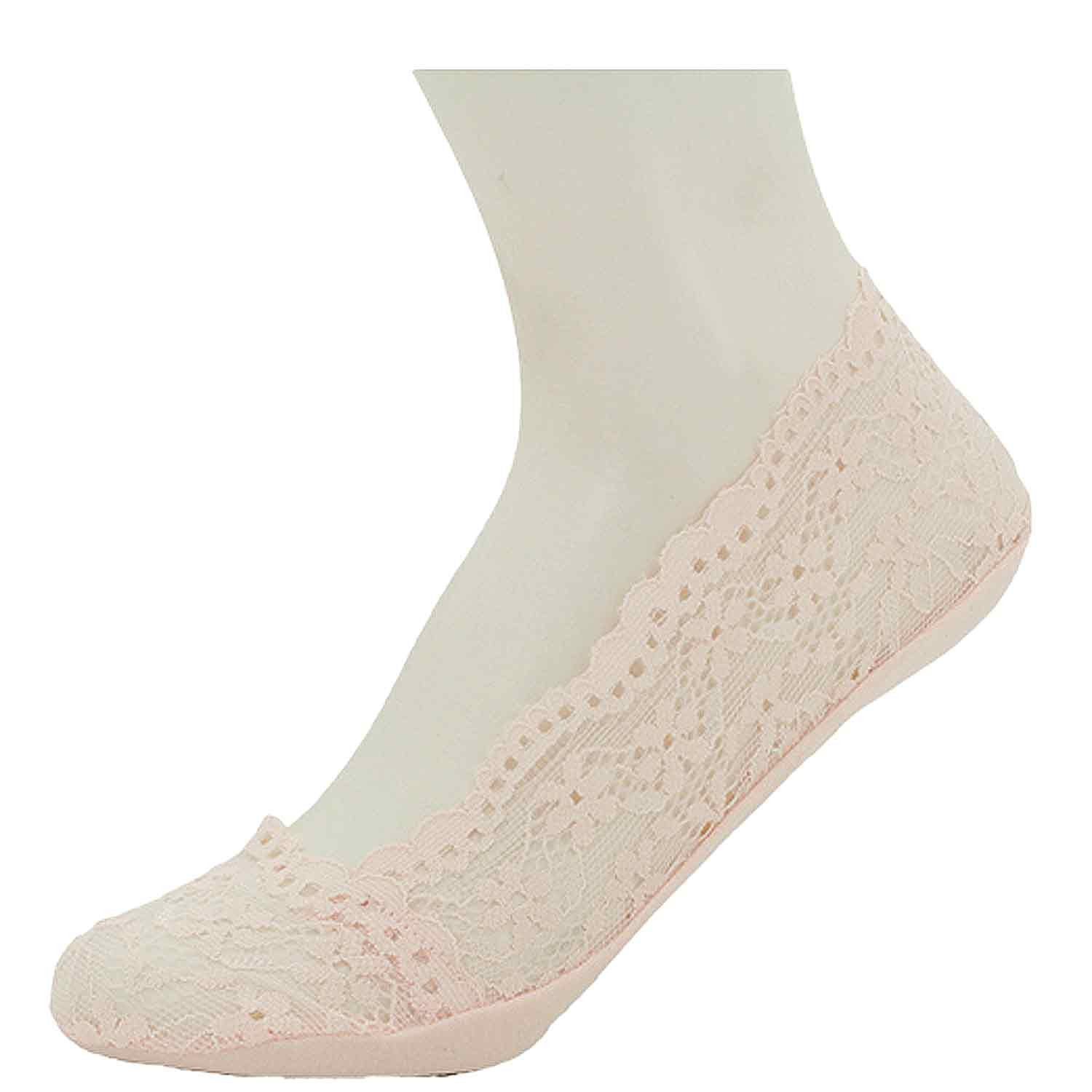 The Skandinavian Brand Füßlinge 5er Pack Ballerina Socken mit Spitze Gr.  36-41 pink