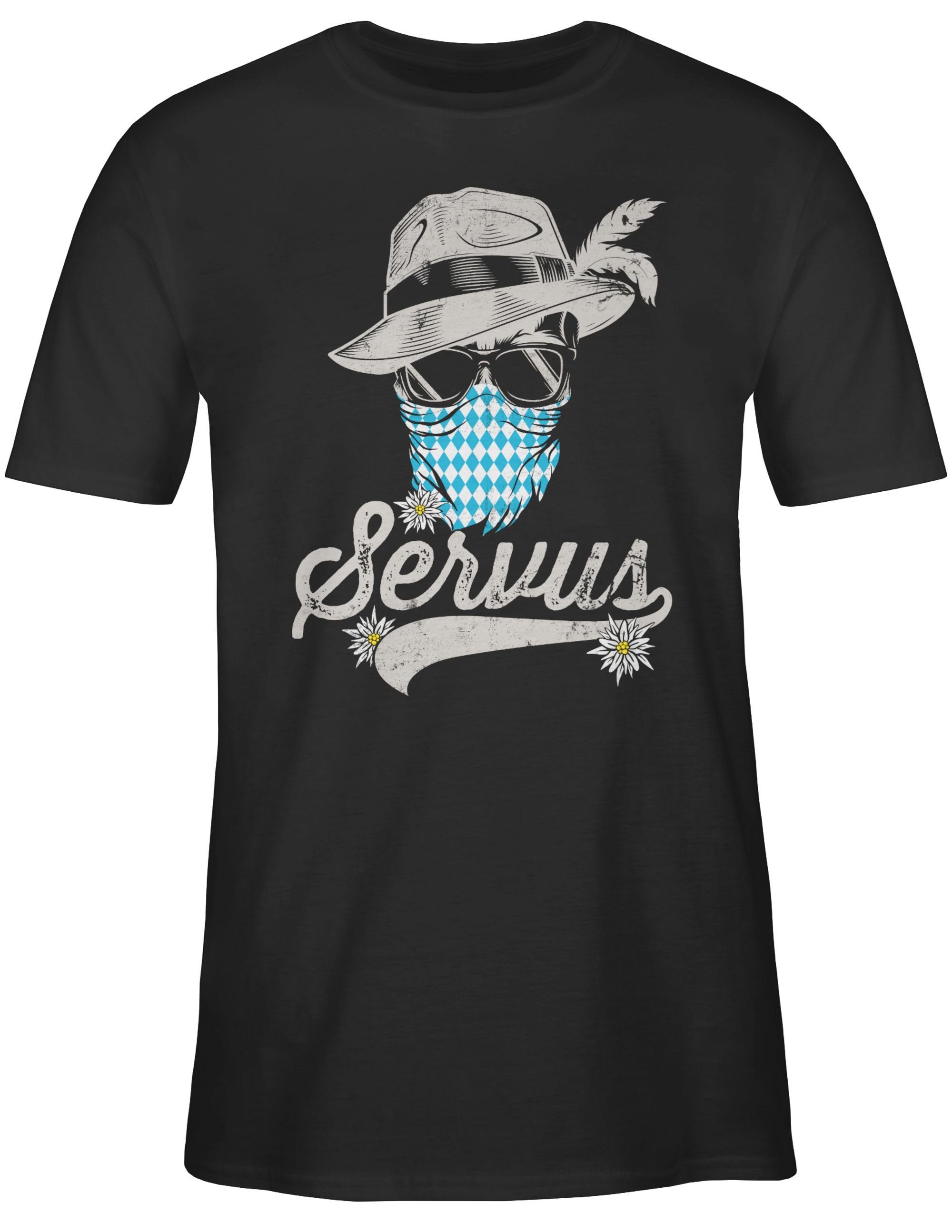 Shirtracer T-Shirt Servus Totenkopf Bayern Edelweiß günstig online kaufen