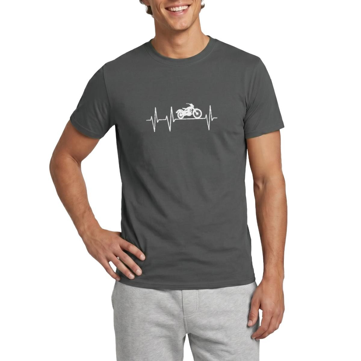 T-Shirt Motorrad Herzschlag Männer T-Shirt