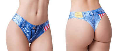 Memème Tanga MemèMe Jeans American Flag Thong S - L Hotpants-Optik