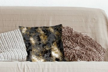 MuchoWow Dekokissen Vintage - Gold - Schwarz, Zierkissen mit Füllung für Wohzimmer, Schlafzimmer, Deko, Sofakissen