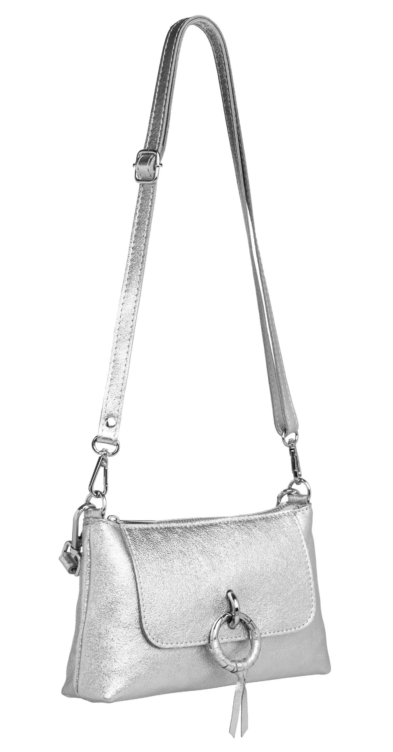 Caspar Umhängetasche Elegante Leder Umhängetasche Damen Clutch No.851, leicht, elegant & unempfindlich - 100% Echtleder - Handmade in Italy – Bild 4 von 5