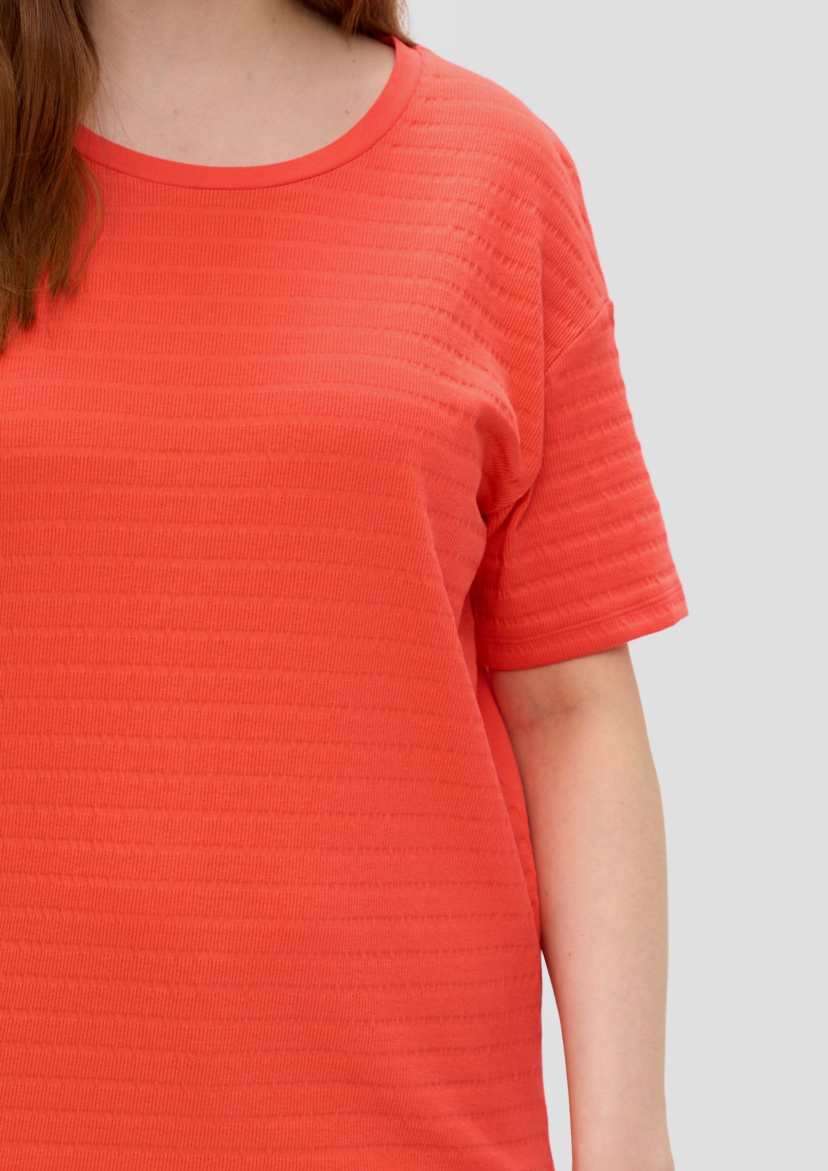 s.Oliver Kurzarmshirt T-Shirt mit Musterstruktur günstig online kaufen