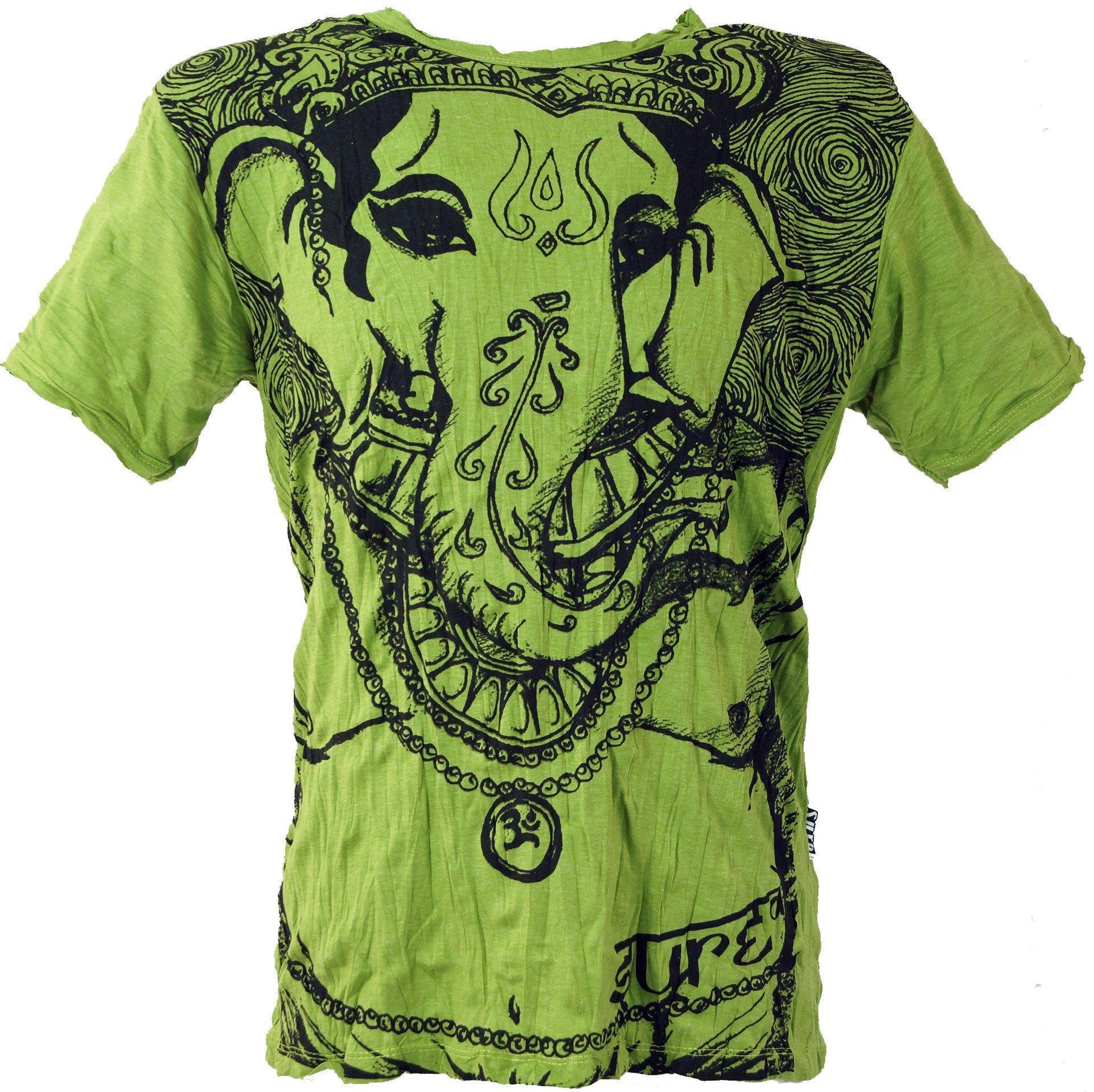 Guru-Shop T-Shirt Sure Herren T-Shirt Ganesh - lemon Goa Style, Festival, alternative Bekleidung