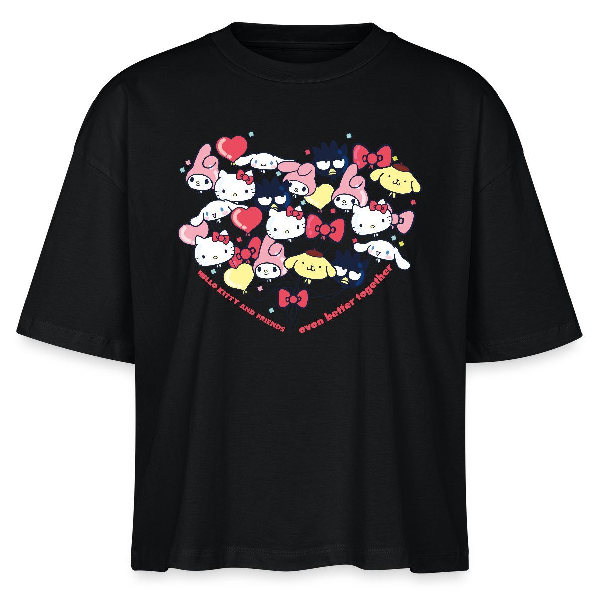 Spreadshirt T-Shirt Hello Kitty And Friends Ballons Boxy Shirt Damen (1-tlg)
