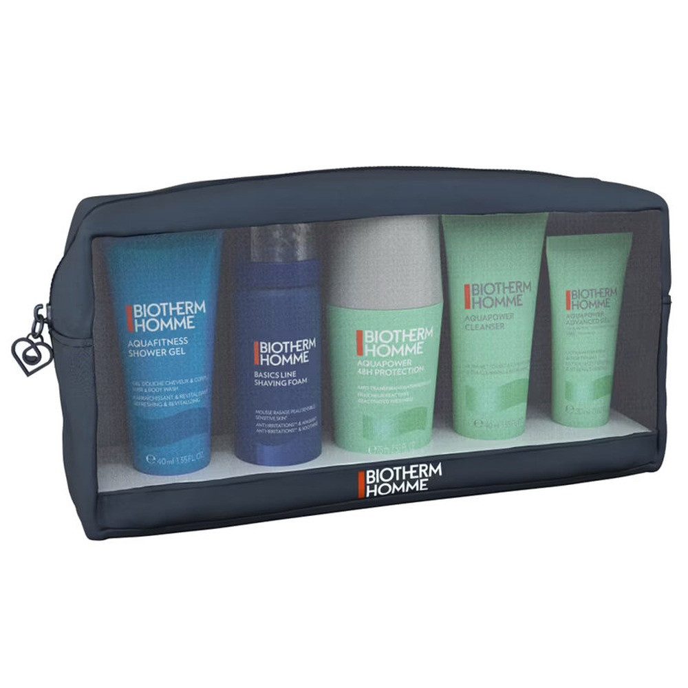 BIOTHERM Pflege-Geschenkset Biotherm Men Aquapower Routine Pouch Set Cleanser 40ml