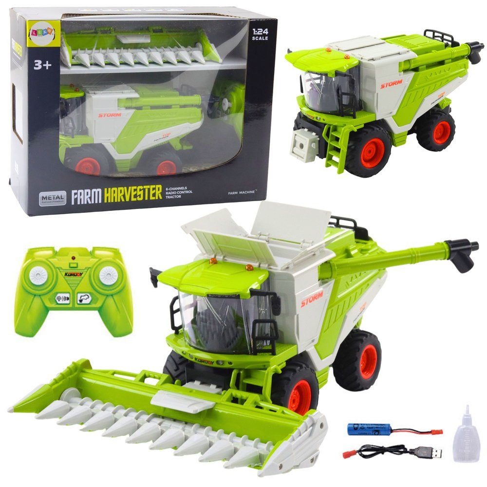 Wisam RC-Auto Mähdrescher mit Maisvorsatz 2in1, ferngesteuerter RC-Raucheffekt 2,4G