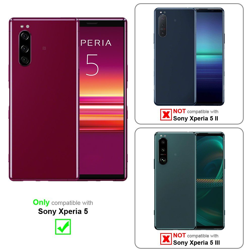 Cadorabo Handyhülle für Sony Xperia 5 Hülle Sony Xperia 5, Hülle Schutzhülle Blumen Flower mit Standfunktion Kartenfach Magnet