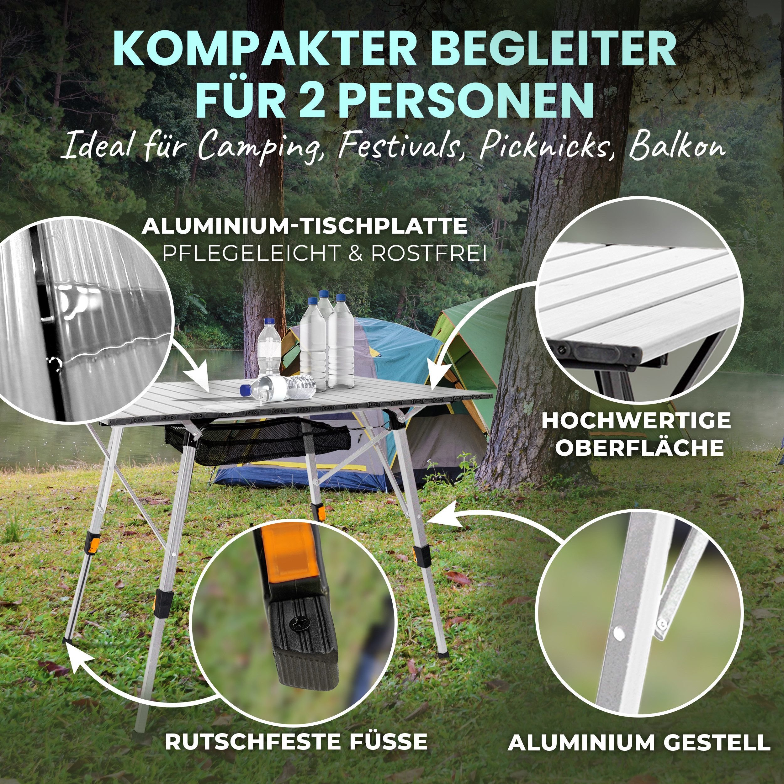 LAWA Living and Lifestyle Campingtisch faltbar höhenverstellbar 4,4 kg leic günstig online kaufen
