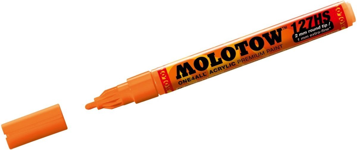 Thumbnail - MOLOTOW Permanentmarker Permanentmarker One4All 127 HS nachfüllbar 2mm neonorange fluorecent