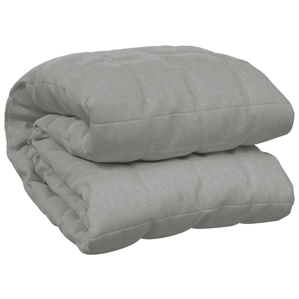 vidaXL Einziehdecke 135 x 200 cm Gewichtsdecke Grau 135x200 cm 6 kg Stoff Bettdecke