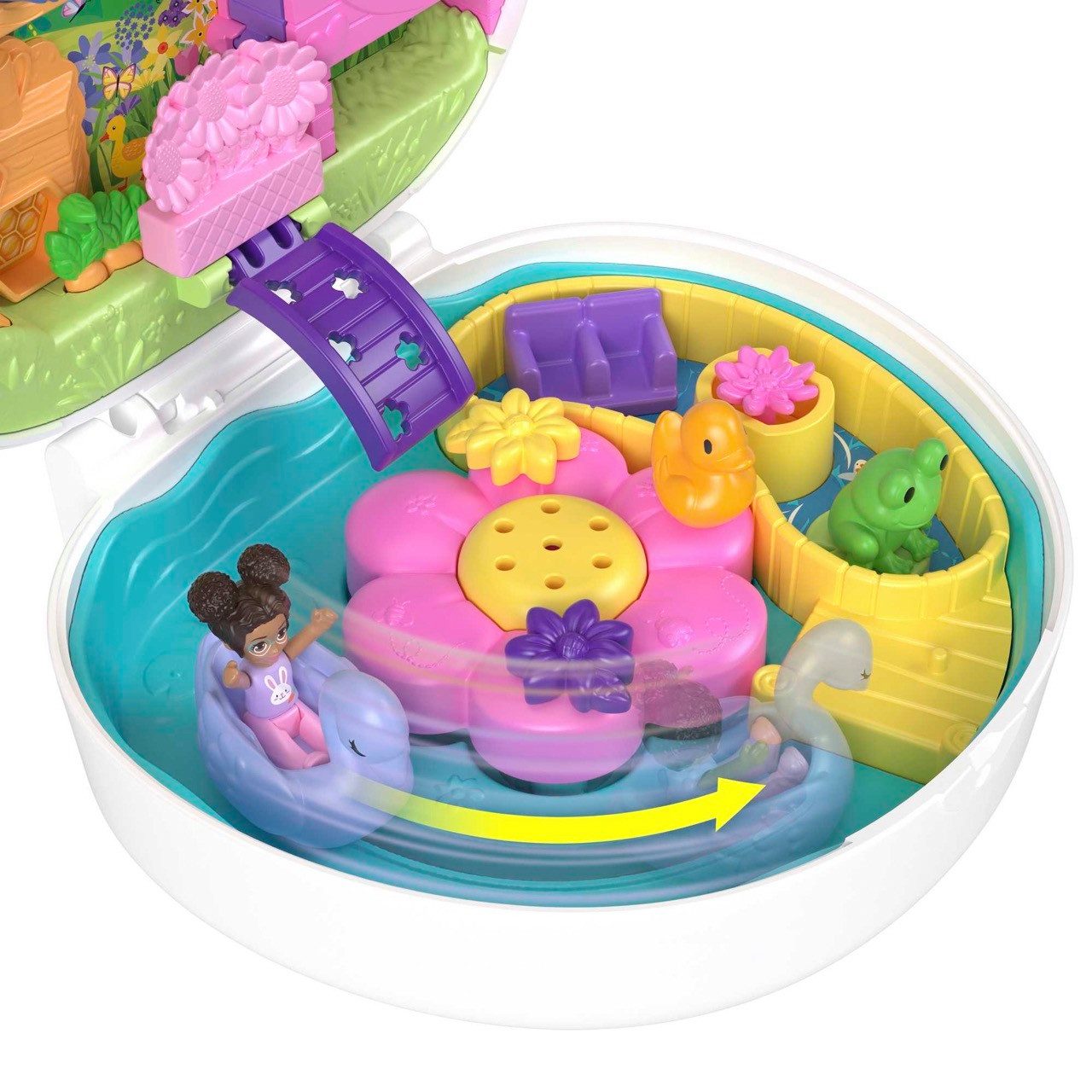Mattel® Minipuppe Polly Pocket Blumen-Häschen Schatulle - Spielset mit 2 Puppen - HKV36 – Bild 4 von 5