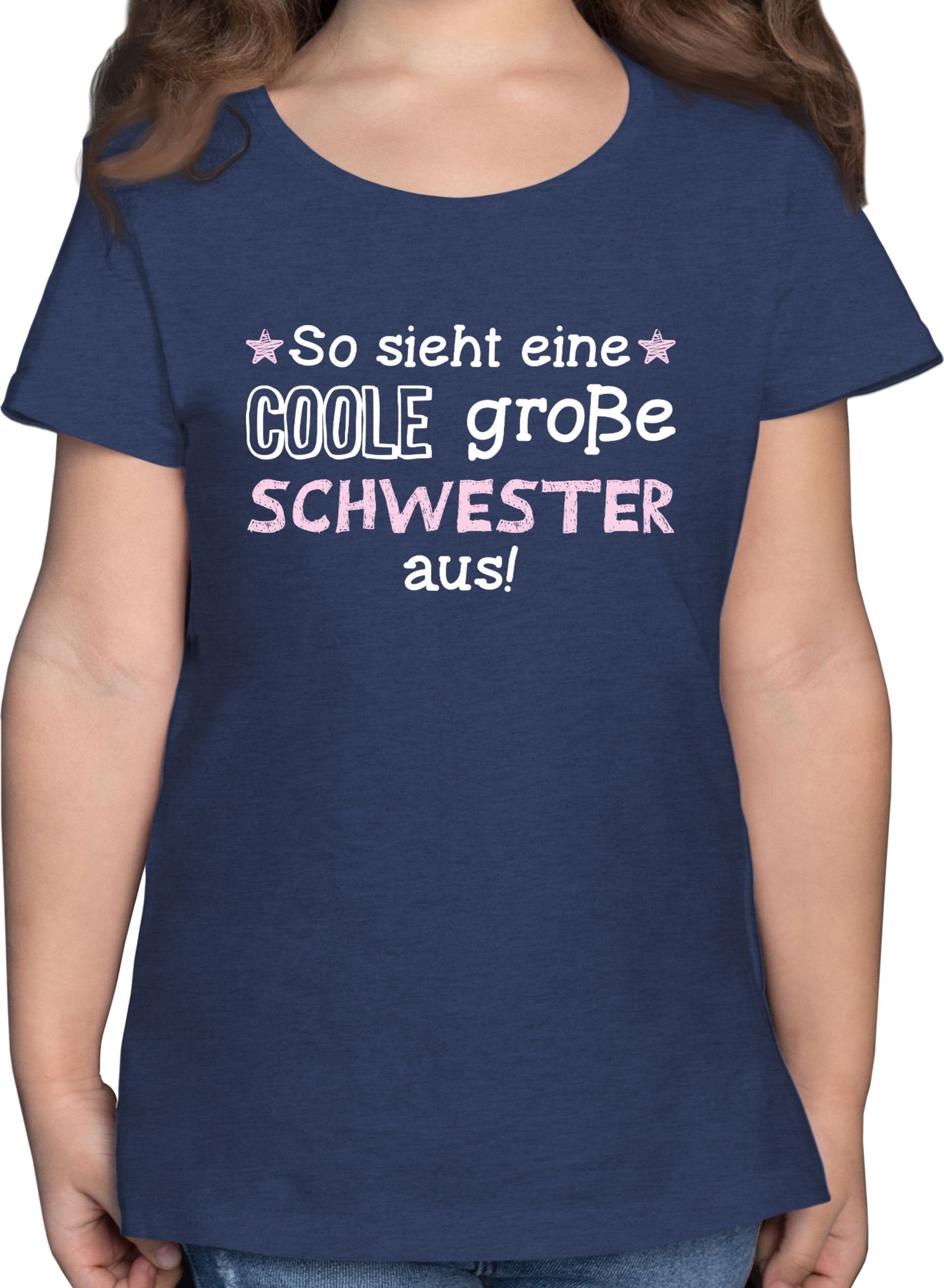 T-Shirt So sieht eine coole große Schwester aus weiß/rosa