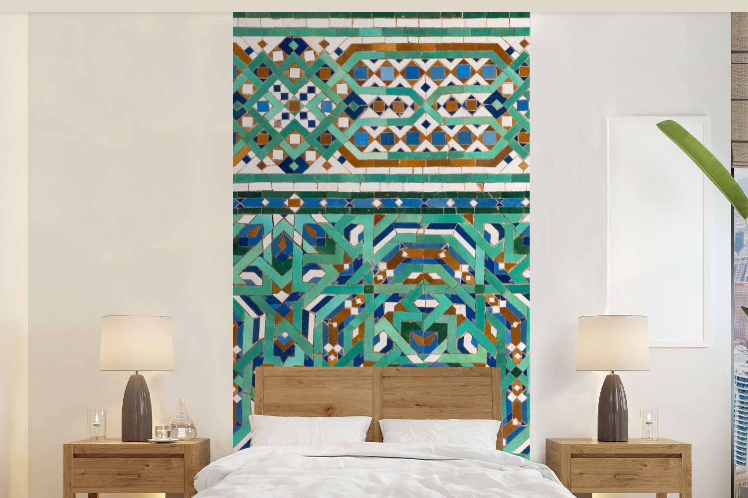 marokkanische Fototapete (2 Matt, Schlafzimmer traditionelle für Küche, MuchoWow Eine Mosaikdekoration, Fototapete Vliestapete bedruckt, St), Wohnzimmer