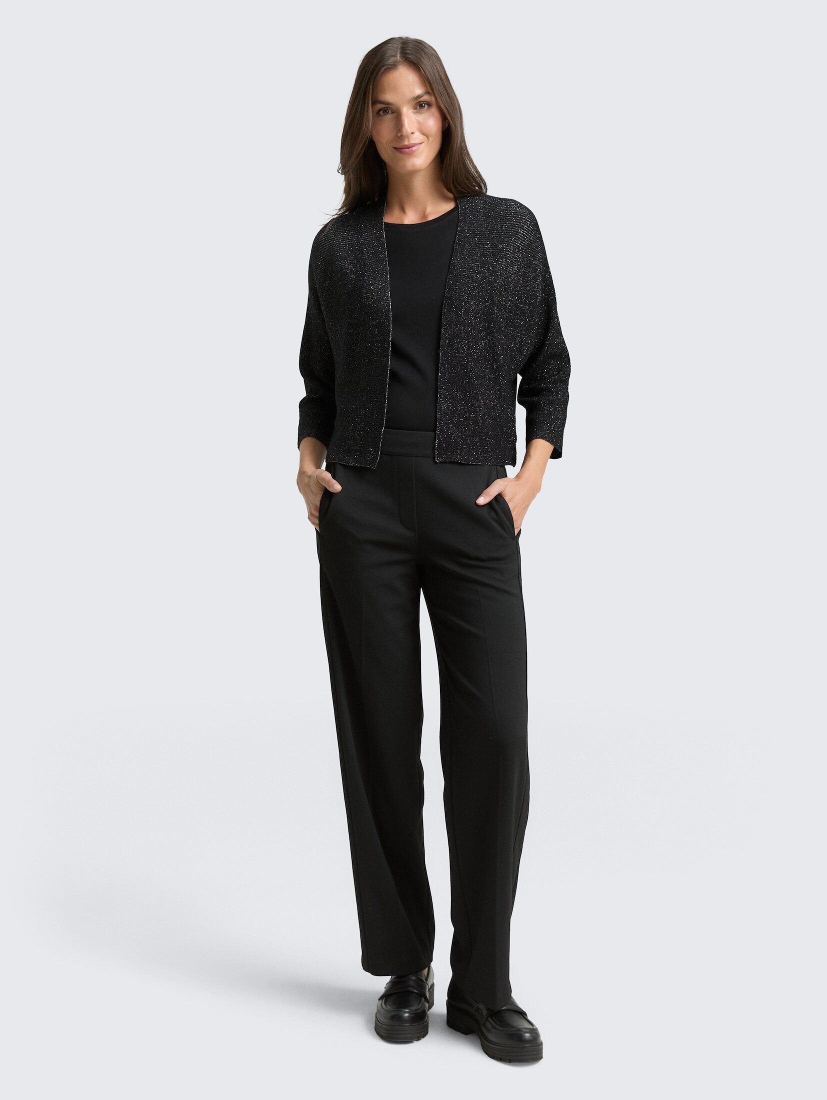 TOM TAILOR Cardigan Pullover & Strickjacken Cropped Cardigan mit Glitzer-Effekt