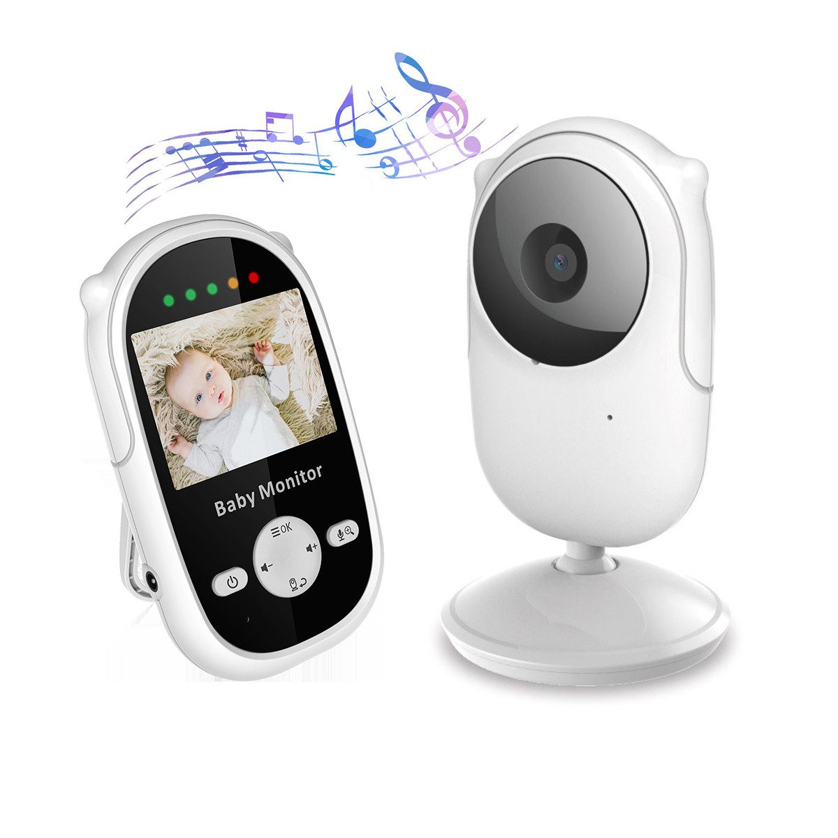 Babyphone Babyphone mit Kamer VOX/ECOModus 2.4GHz Gegensprechfunktio Nachtsicht