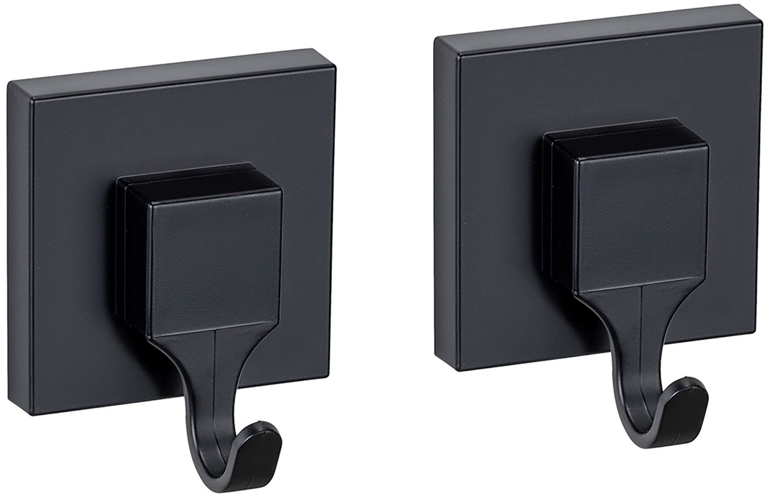 WENKO Wandhaken Vacuum-Loc® Modell Quadro, (Set, 2-St), aus Kunststoff für Handtücher, Befestigen ohne Bohren