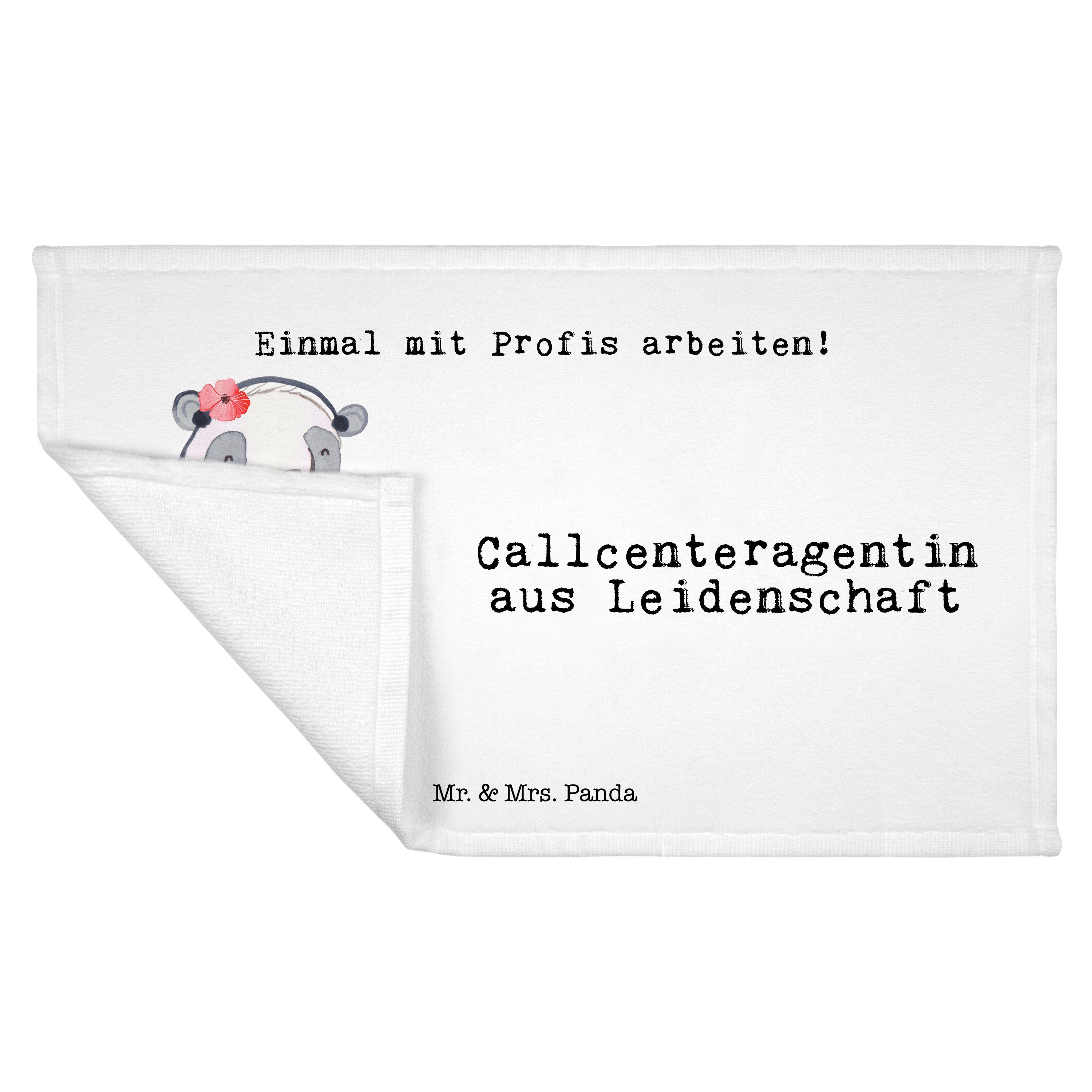 Leidenschaft Mrs. Panda Mr. aus Callcenteragentin - - & (1-St) Kundendienstmit, Handtuch Weiß Geschenk,