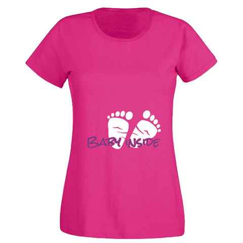 G-graphics T-Shirt Damen T-Shirt - Baby inside mit trendigem Frontprint, Slim-fit, Aufdruck auf der Vorderseite, Spruch/Sprüche/Print/Motiv
