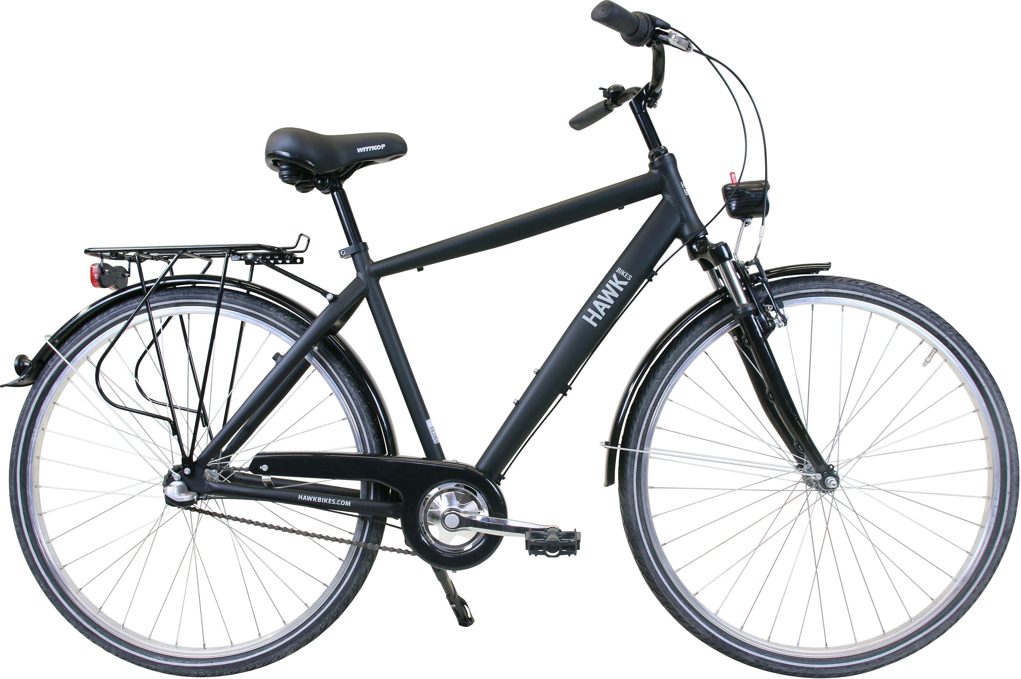 HAWK Bikes Cityrad HAWK Citytrek Gent Premium, 3 Gang Shimano Nexus 3-Gang Schaltwerk, für Damen und Herren