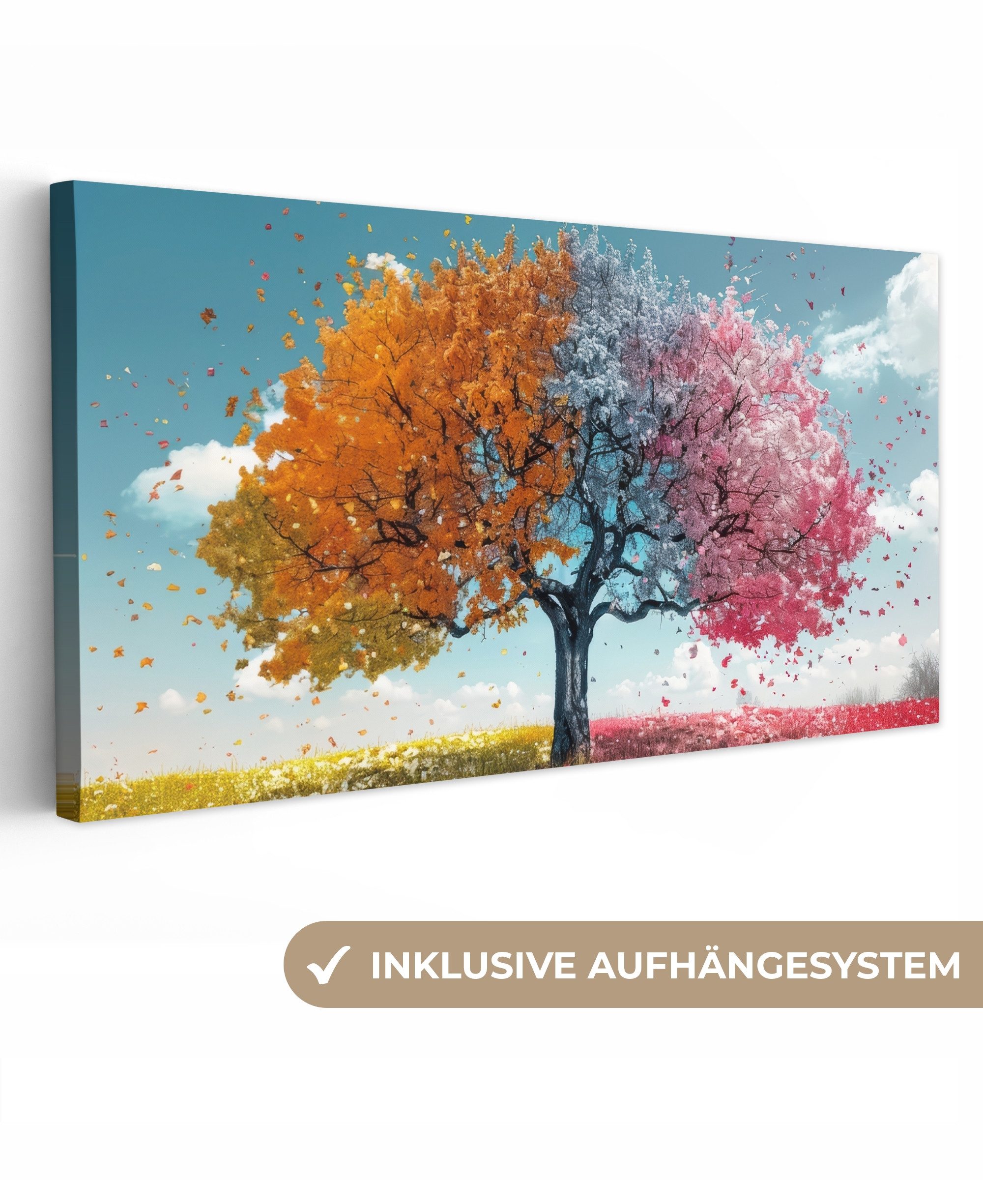 OneMillionCanvasses® Leinwandbild Panorama Baum - Bunt - Natur - Baum des L günstig online kaufen
