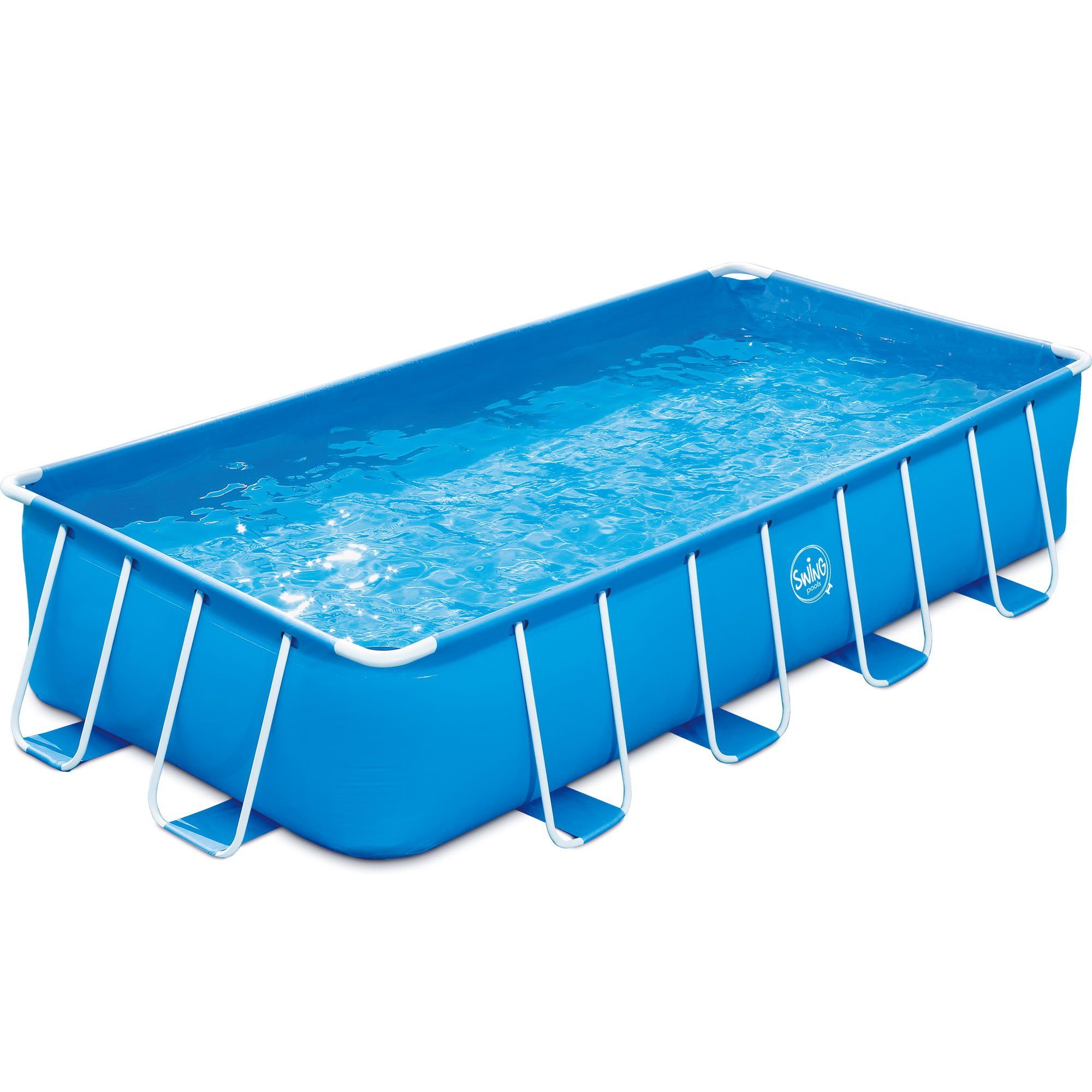 PolyGroup Framepool Polygroup Summer Waves Frame Pool Komplettset blau (Komplett-Set, 1-tlg), Sicherheitsleiter