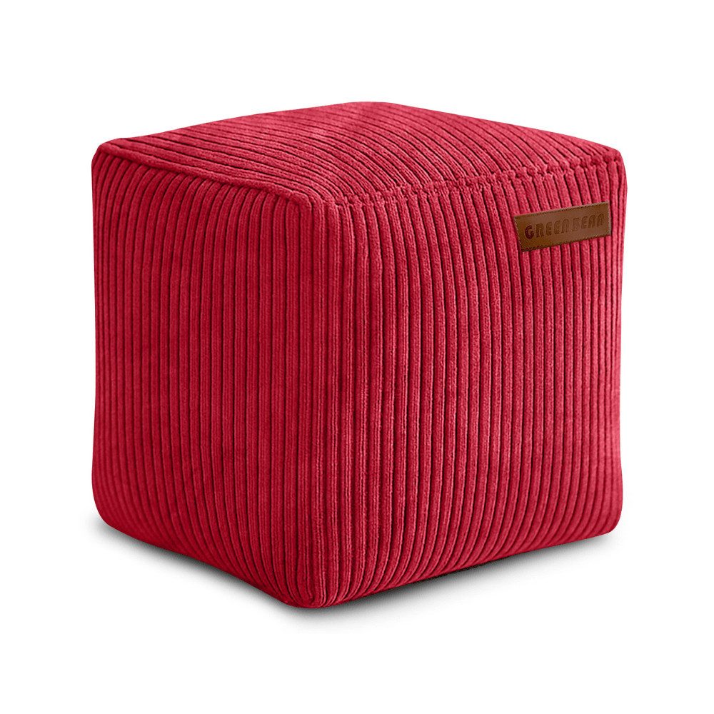 Green Bean Pouf Cube Cord (Indoor Sitzhocker Sitzkissen Fußhocker Relax-Sessel, Made in Germany), die ideale Ergänzung zum Sitzsack – Bild 4 von 5