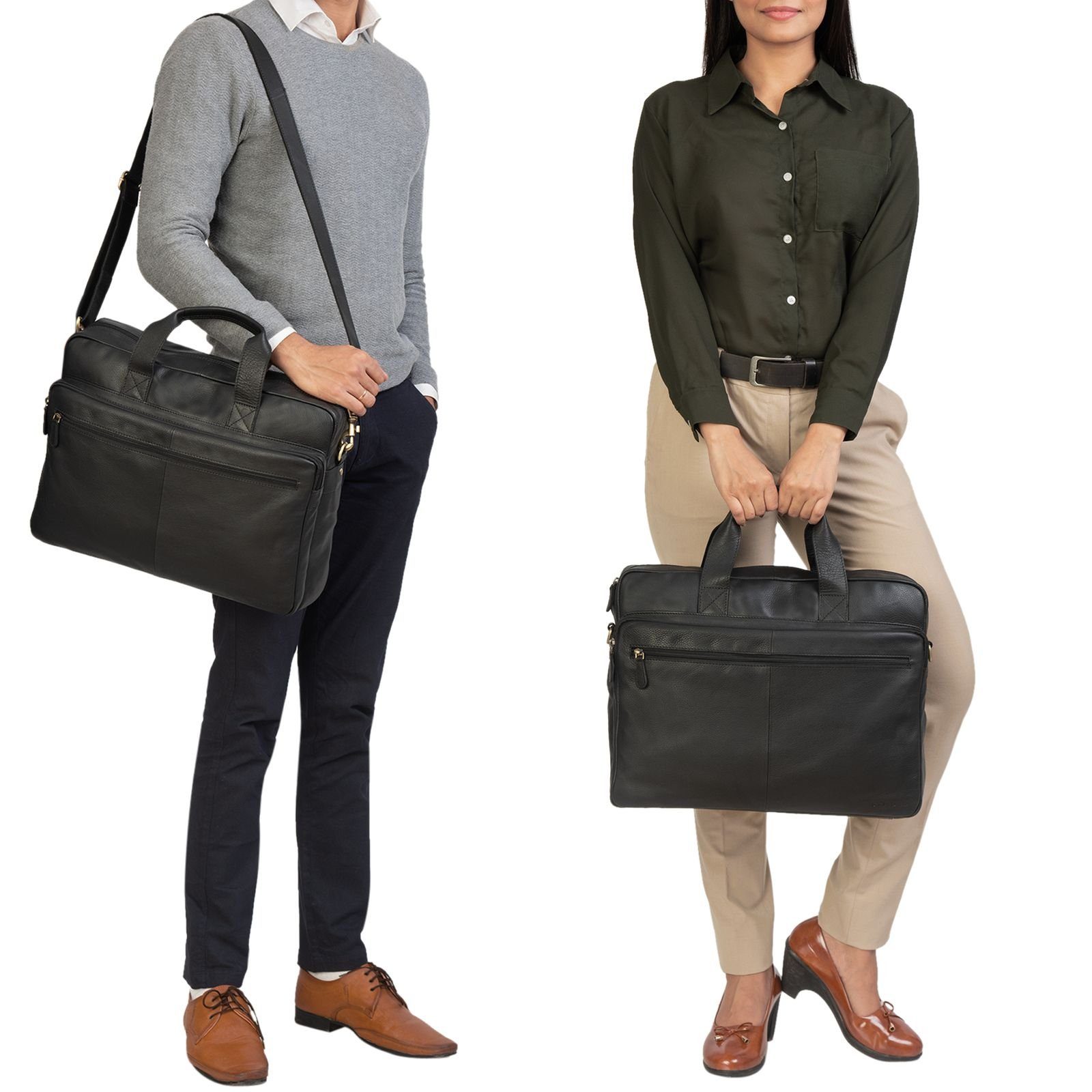 STILORD Laptoptasche "Thompson" Vintage Ledertasche Business