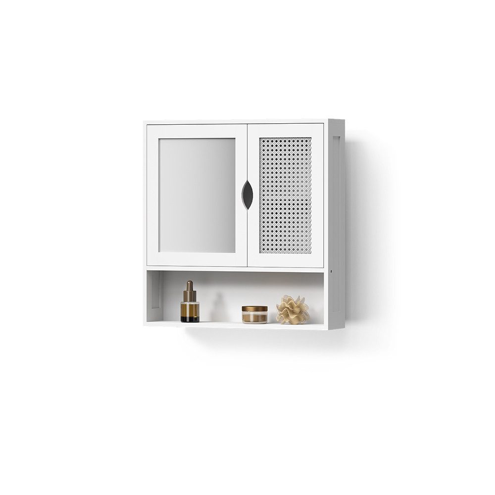 Livinity® Badezimmerspiegelschrank Mincio, Weiß, 56 x 58 cm mit 2 Türen (1-St)