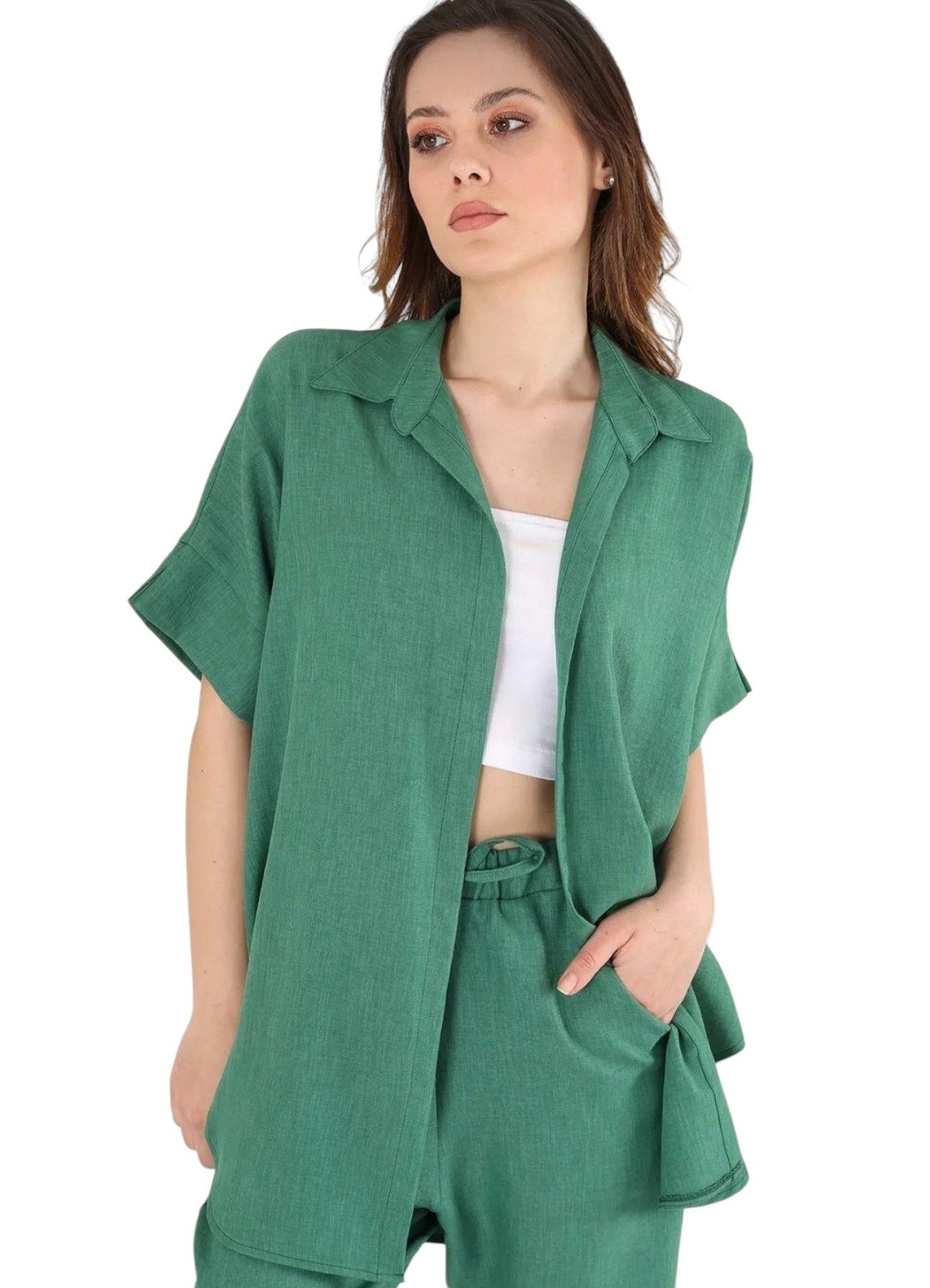 fashionshowcase Leinenhemd Damen Oversize Hemd in günstig online kaufen