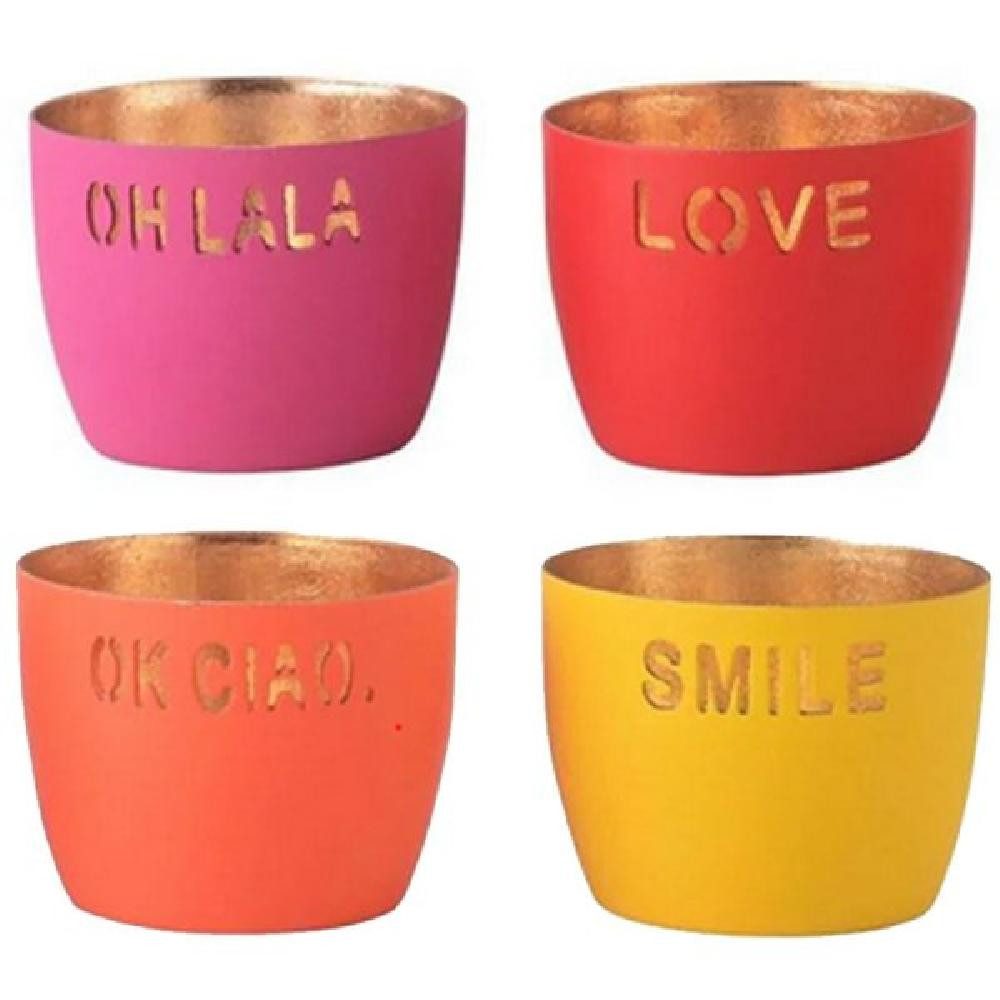 Giftcompany Kerzenhalter Windlicht Madras Set Oh Lala Smile (4er-Set)