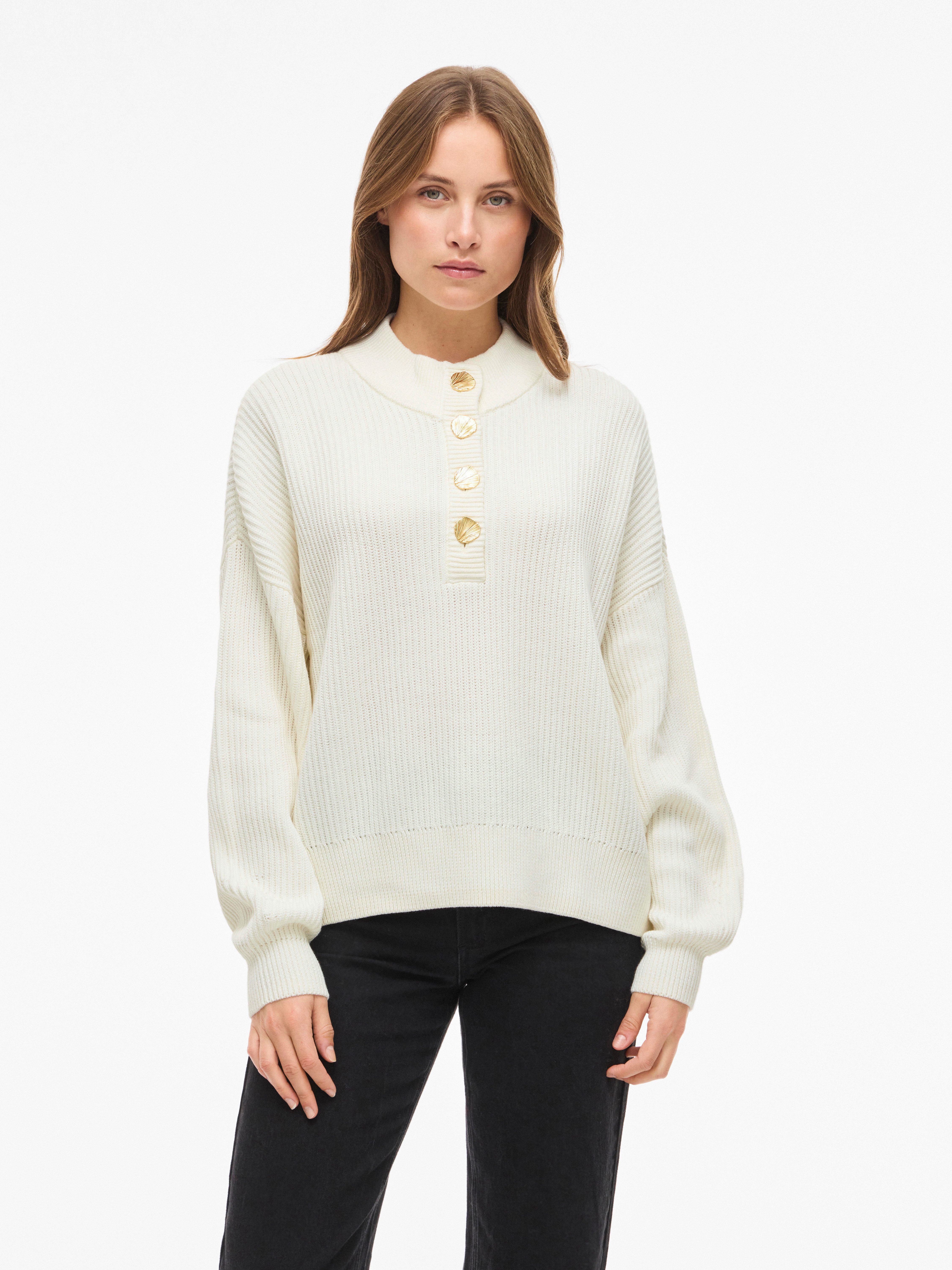 Vila Stehkragenpullover VICHING CREW NECK L/S KNIT TOP - NOOS