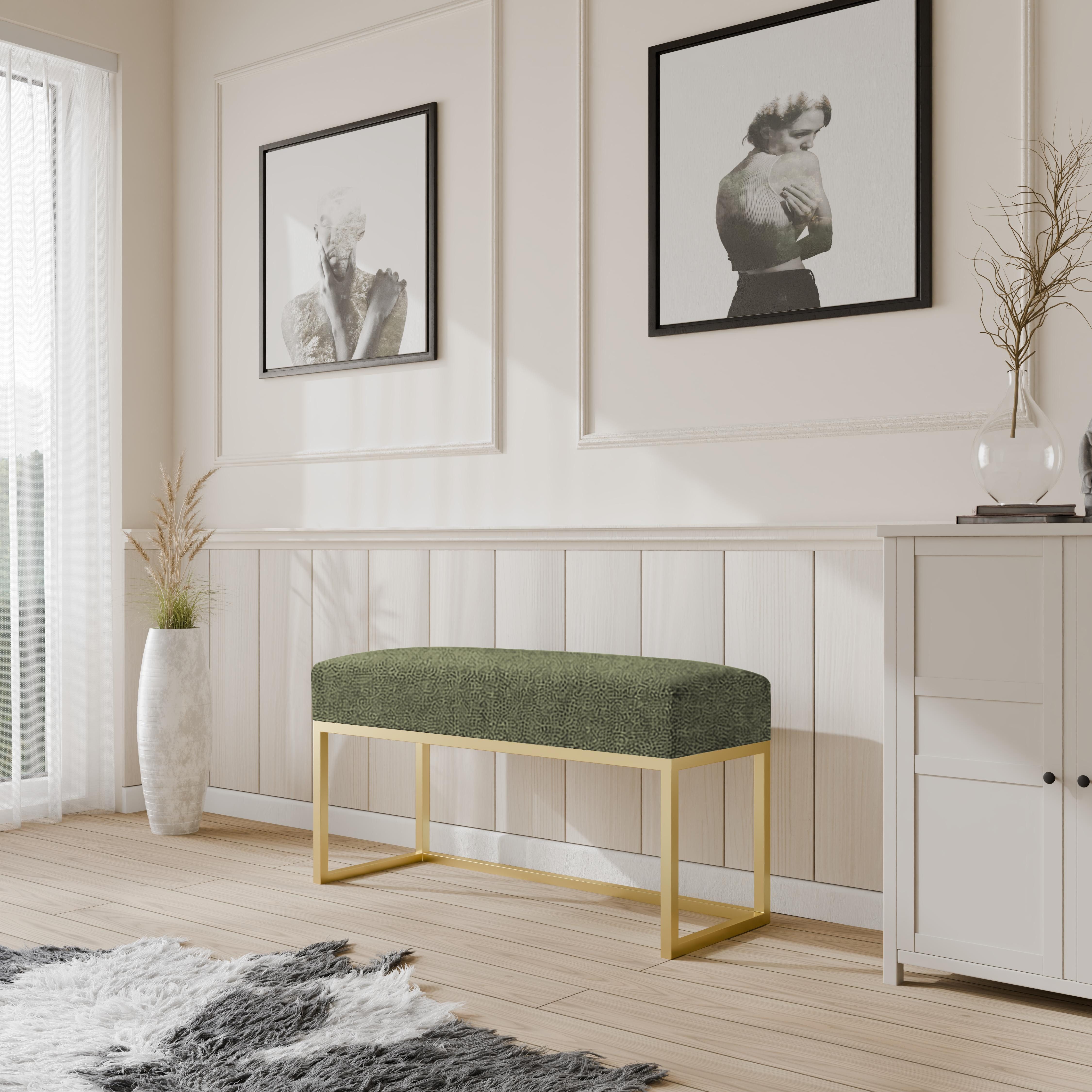 Design Möbel Sitzbank Gepolsterte Sitzbank 80/100 cm mit Metallgestell Modern 1 PT