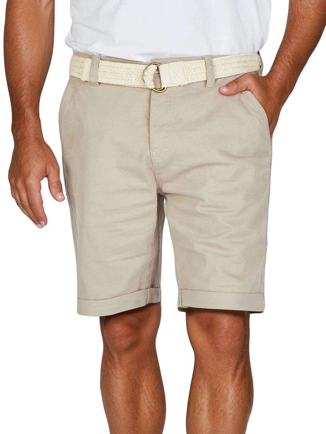 DENIMFY Chinoshorts Herren Chino Shorts DFLio Regular Fit Bermudashorts mit Gürtel