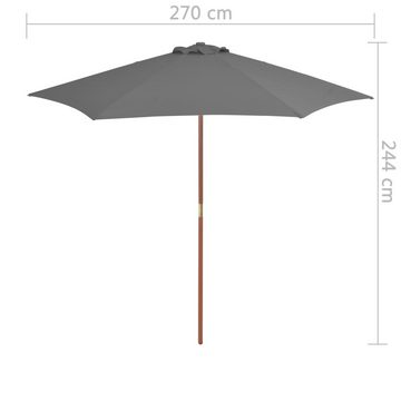 DOTMALL Sonnenschirm Sonnenschirm mit Holzmast 270 cm