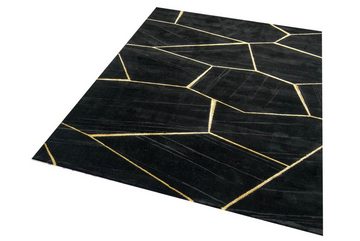 Teppich Teppich Wohnzimmer geometrisches Muster schwarz gold, Carpetia, rechteckig, Höhe: 12 mm